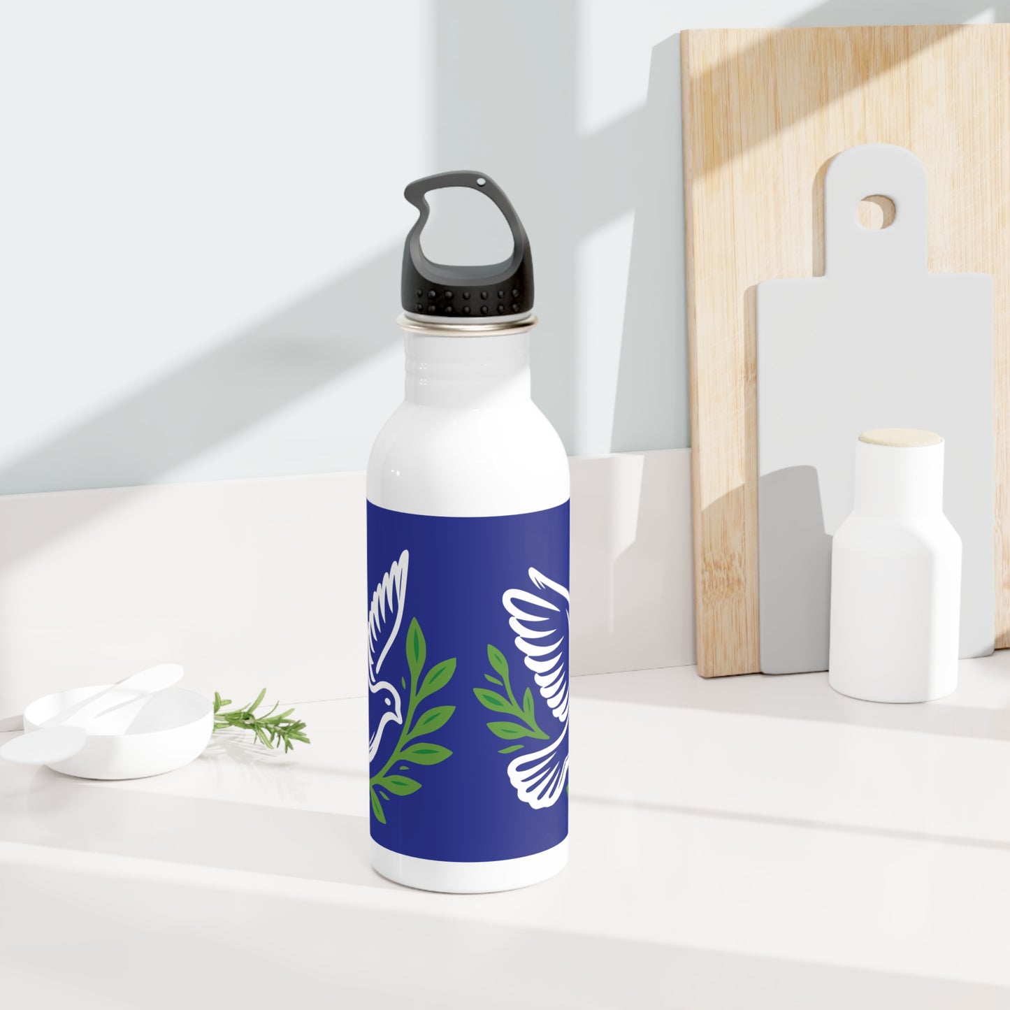 Dove Design Stainless Steel Water Bottle, Eco-Friendly Drinkware, Unique Gift for Nature Lovers, Yoga, Travel, Fitness, Peace Symbol