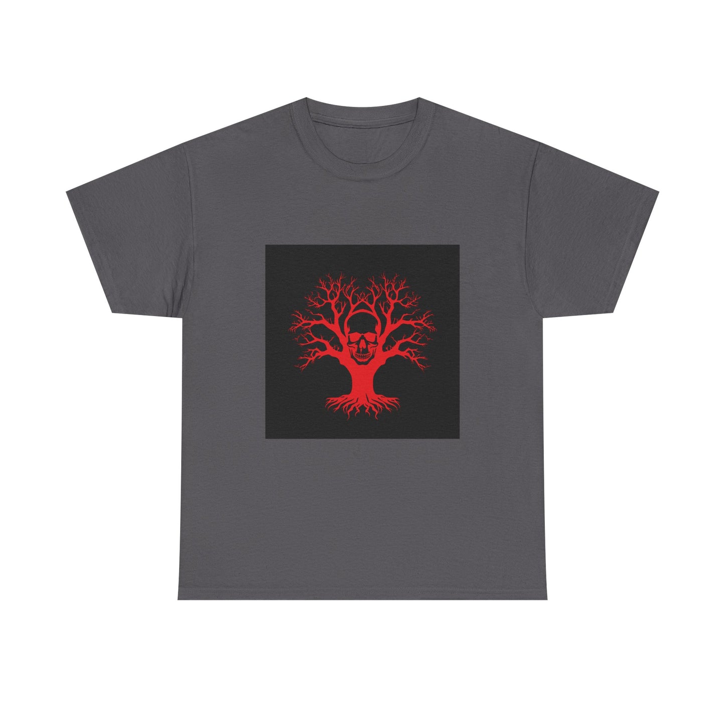 Gothic Tree Skull Tee, Unisex Heavy Cotton T-Shirt, Edgy Halloween Fashion, Alternative Apparel, Grunge Style Shirt, Unique Gift Idea
