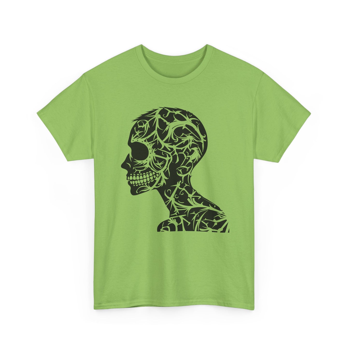 Skull Floral Unisex Cotton Tee - Gothic Graphic Tee, Casual Wear, Halloween Gift, Trendy Shirt, Unique Design