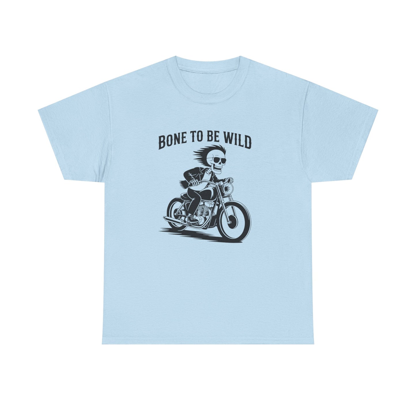 Bone to Be Wild Motorcycle Tee - Unisex Heavy Cotton T-Shirt, Biker Gift, Casual Wear, Road Trip Essential, Adventure Apparel
