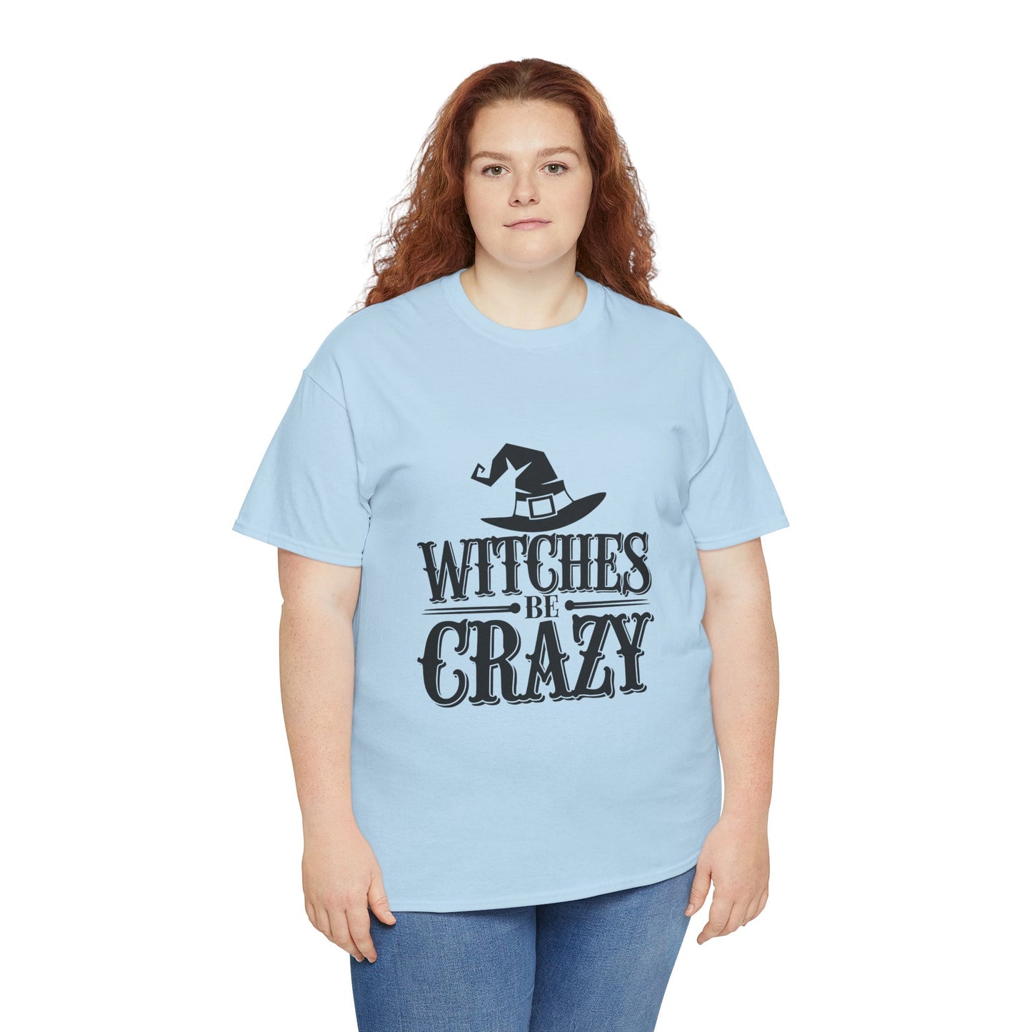 Witches Be Crazy Tee, Unisex Cotton T-Shirt, Halloween Apparel, Witchy Gift, Spooky Season Shirt, Perfect for Fall Celebrations