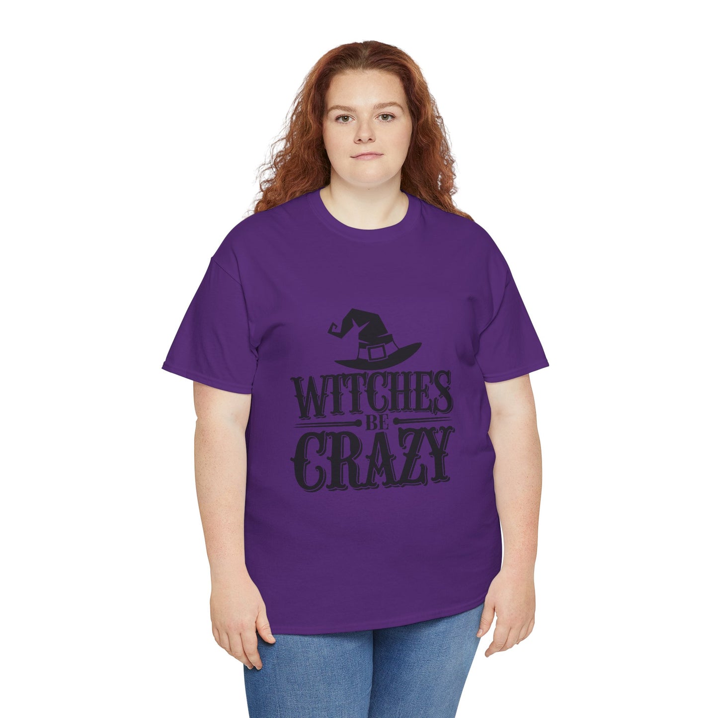 Witches Be Crazy Tee, Unisex Cotton T-Shirt, Halloween Apparel, Witchy Gift, Spooky Season Shirt, Perfect for Fall Celebrations