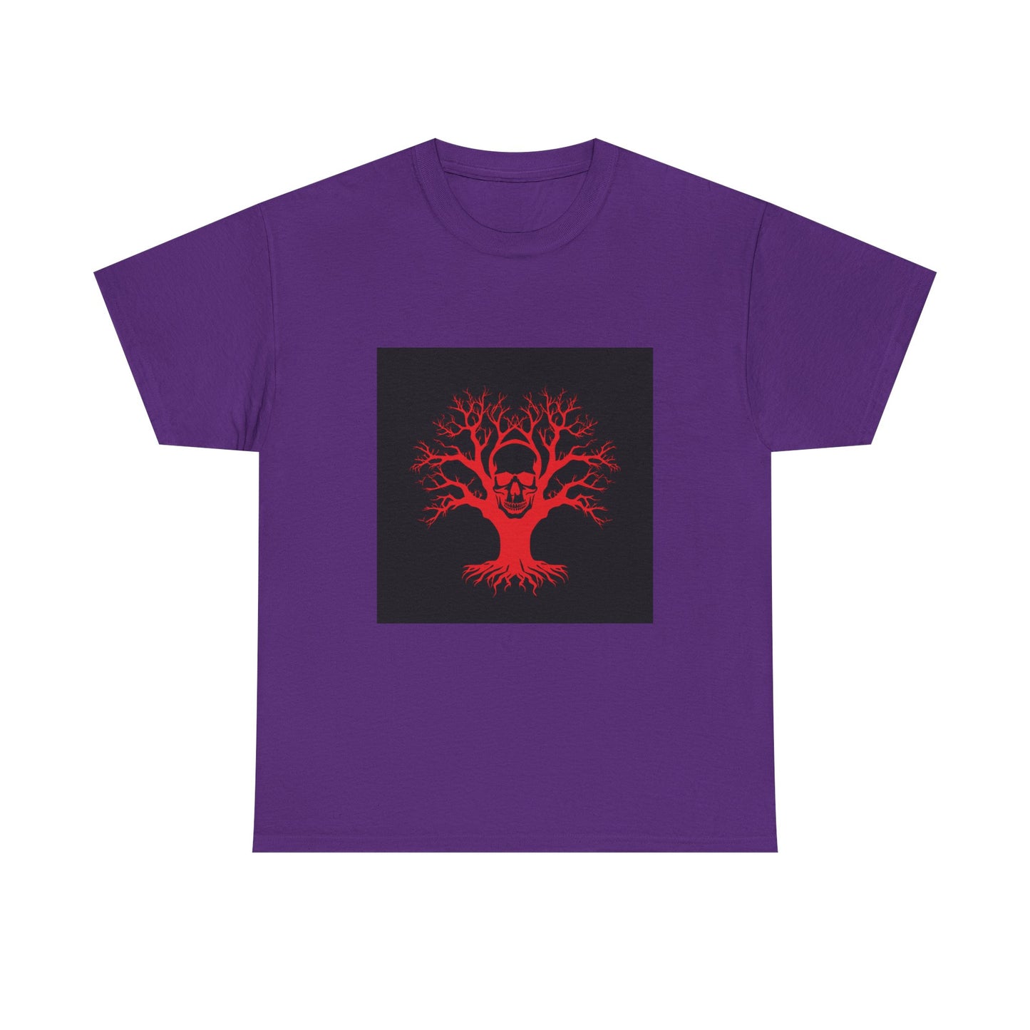 Gothic Tree Skull Tee, Unisex Heavy Cotton T-Shirt, Edgy Halloween Fashion, Alternative Apparel, Grunge Style Shirt, Unique Gift Idea