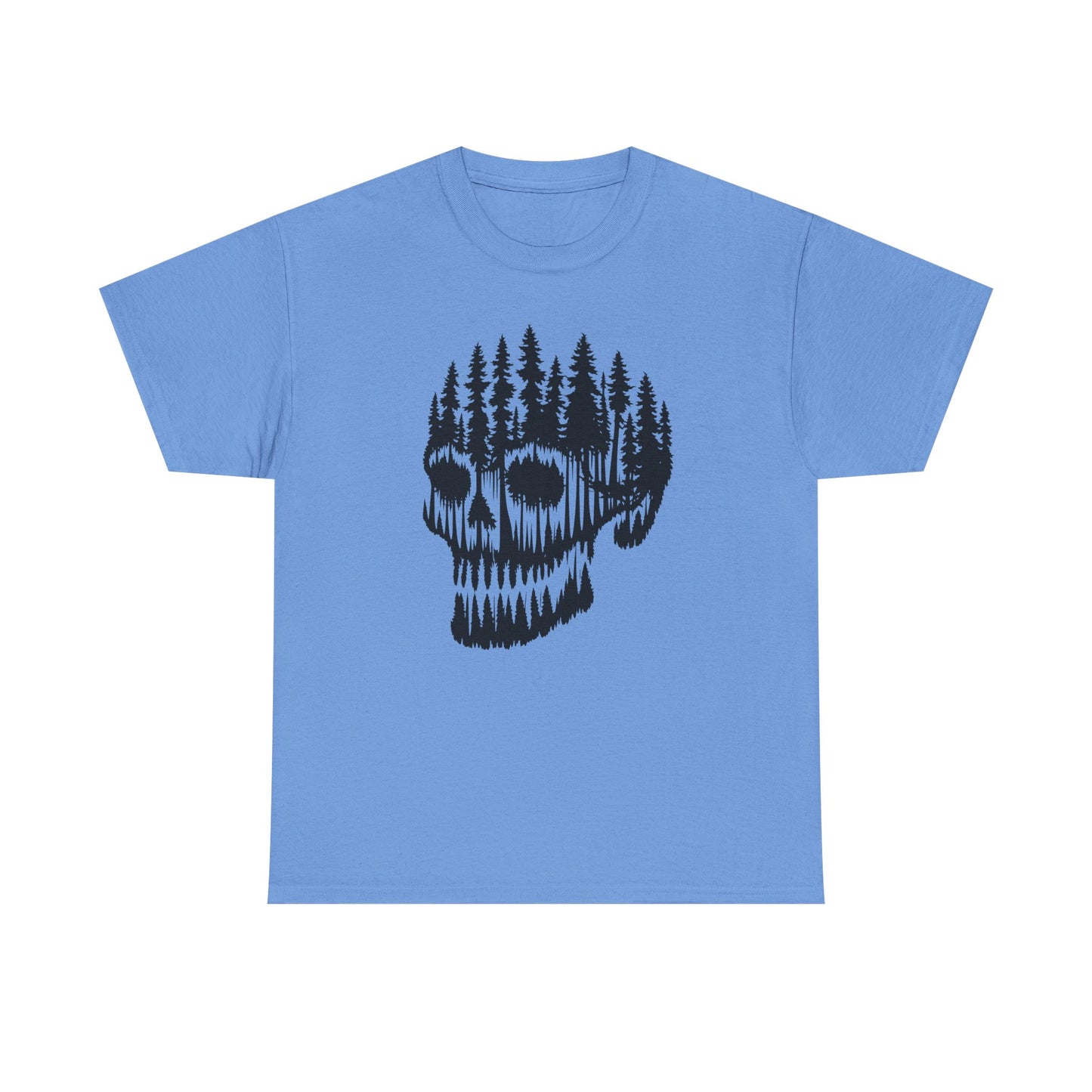 Skull Forest Unisex Cotton Tee | Grunge Aesthetic Shirt, Nature Lover Gift, Gothic Style Apparel, Casual Wear, Eco-Friendly Fashion