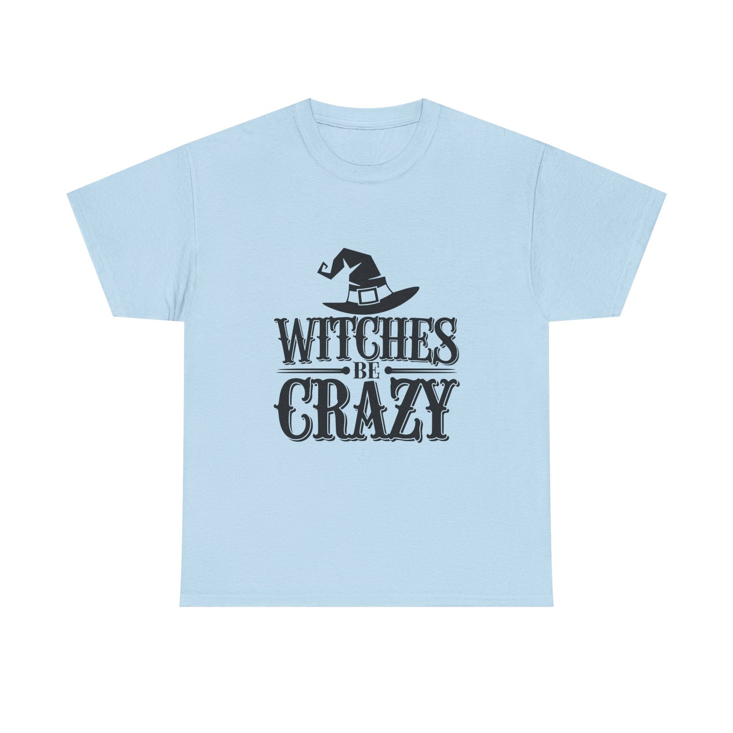 Witches Be Crazy Tee, Unisex Cotton T-Shirt, Halloween Apparel, Witchy Gift, Spooky Season Shirt, Perfect for Fall Celebrations