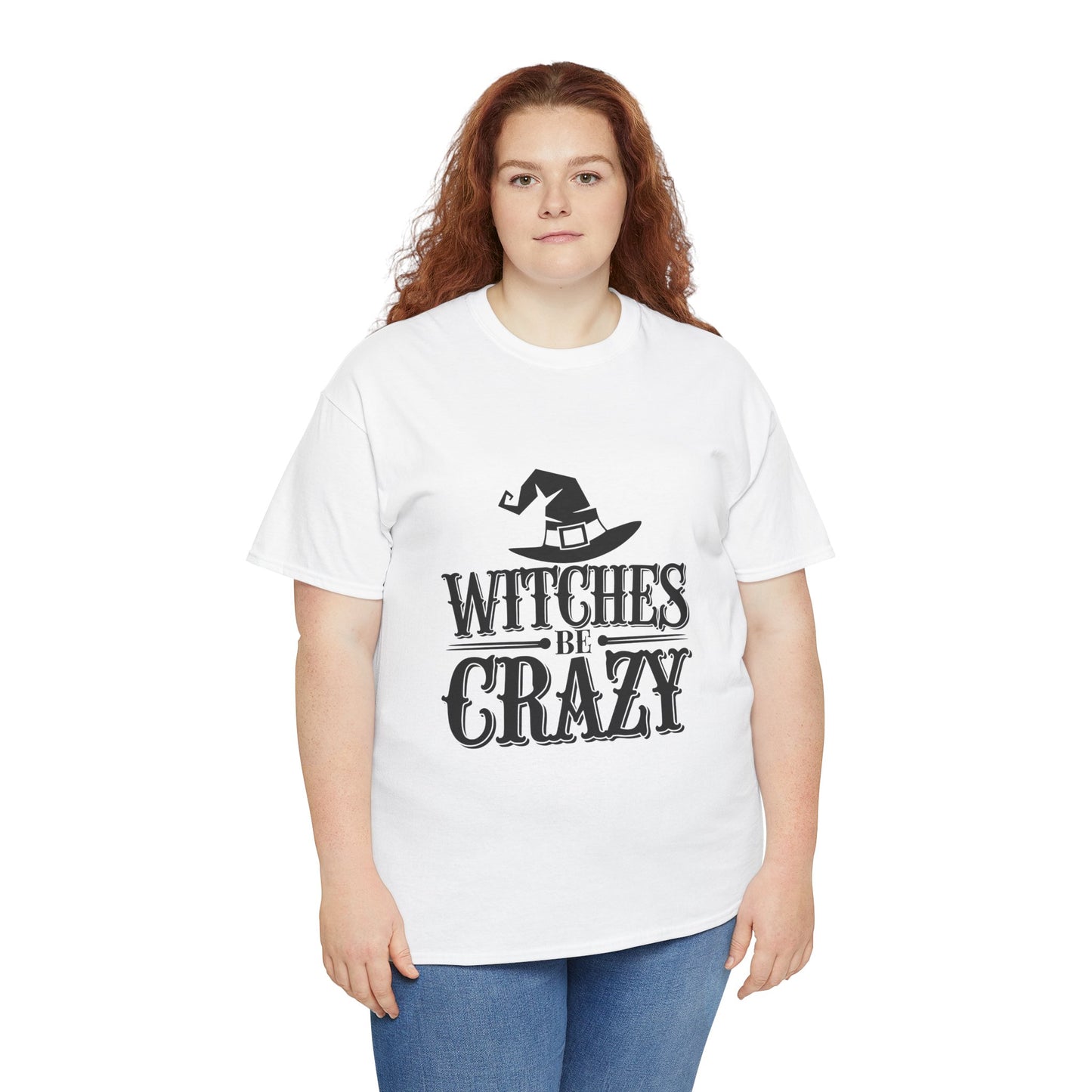 Witches Be Crazy Tee, Unisex Cotton T-Shirt, Halloween Apparel, Witchy Gift, Spooky Season Shirt, Perfect for Fall Celebrations