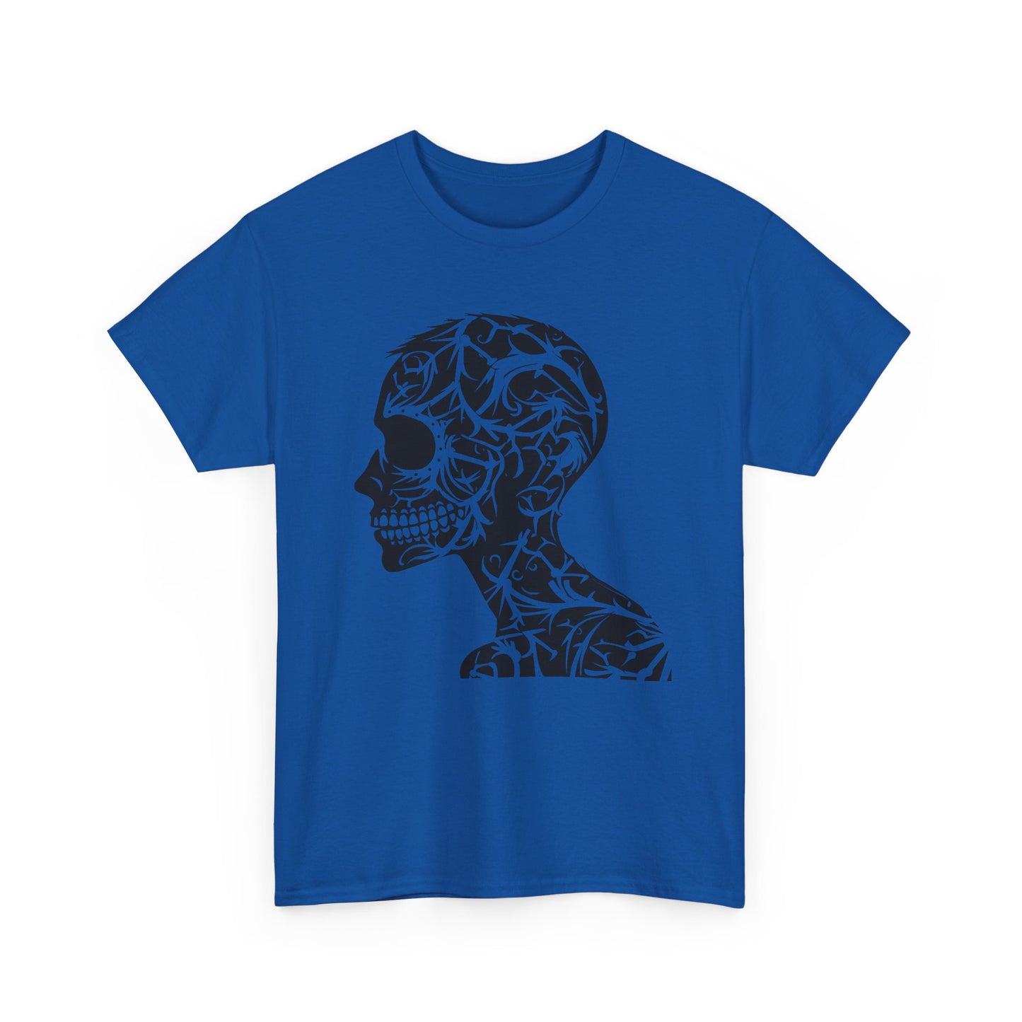 Skull Floral Unisex Cotton Tee - Gothic Graphic Tee, Casual Wear, Halloween Gift, Trendy Shirt, Unique Design