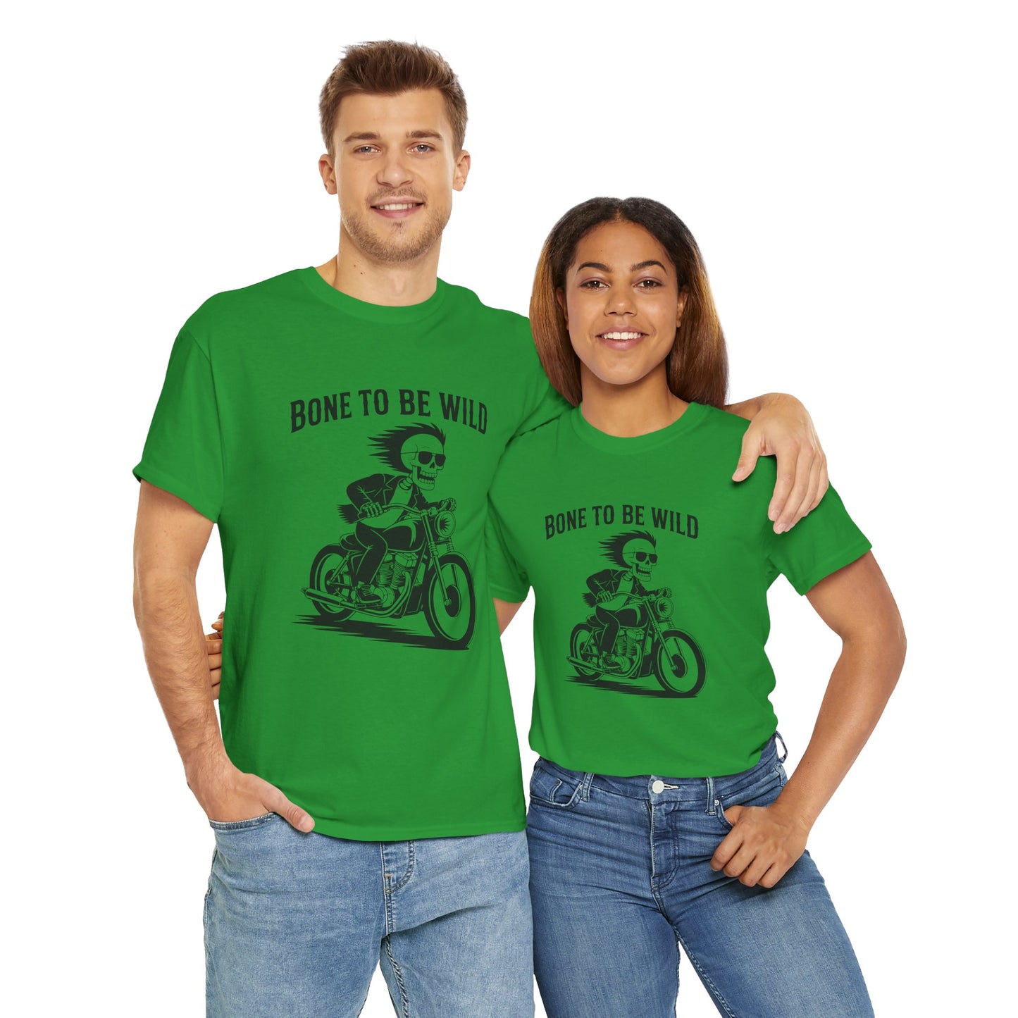 Bone to Be Wild Motorcycle Tee - Unisex Heavy Cotton T-Shirt, Biker Gift, Casual Wear, Road Trip Essential, Adventure Apparel