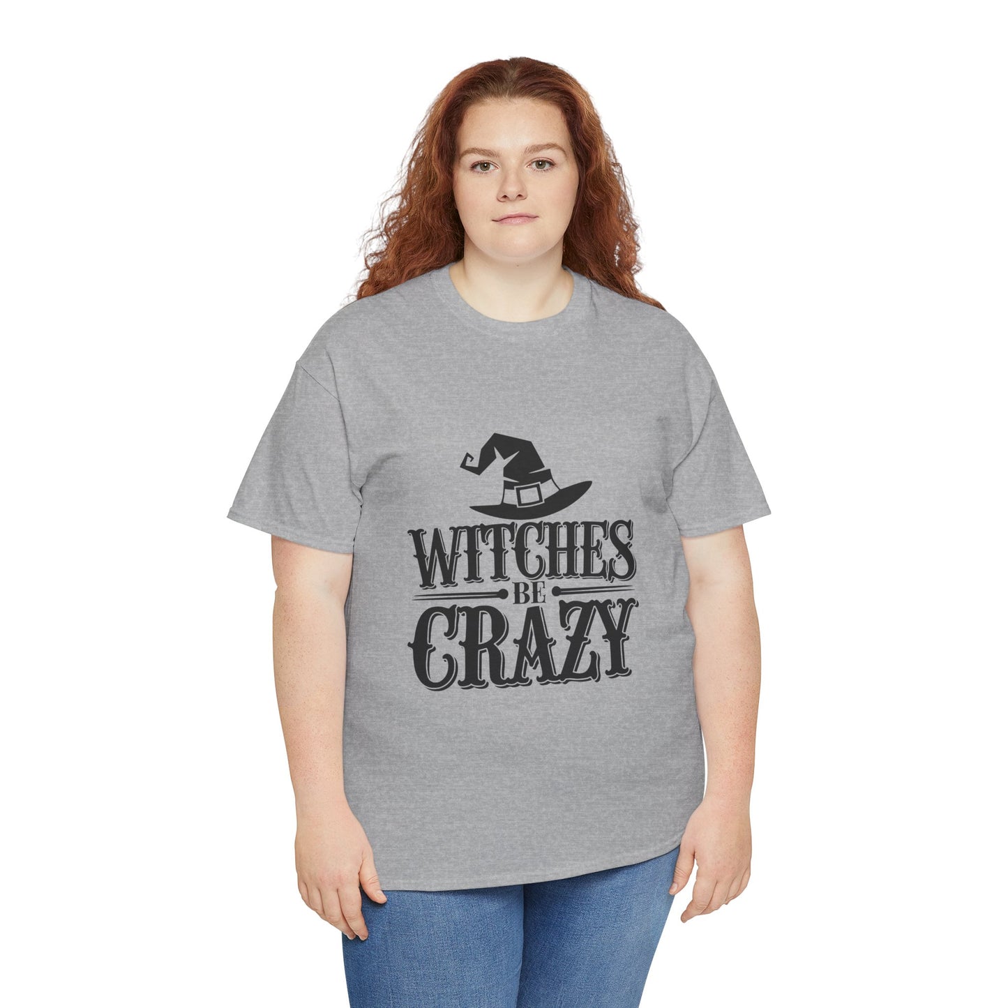 Witches Be Crazy Tee, Unisex Cotton T-Shirt, Halloween Apparel, Witchy Gift, Spooky Season Shirt, Perfect for Fall Celebrations