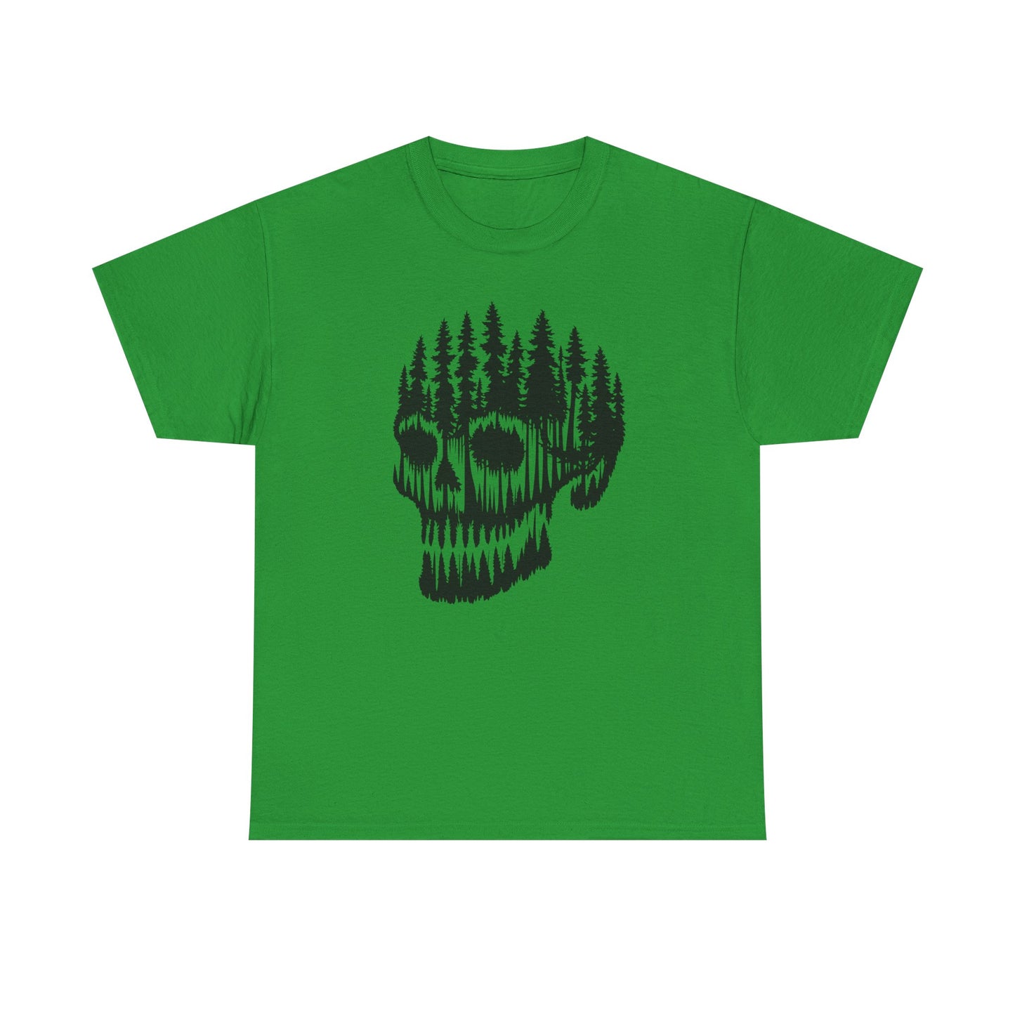 Skull Forest Unisex Cotton Tee | Grunge Aesthetic Shirt, Nature Lover Gift, Gothic Style Apparel, Casual Wear, Eco-Friendly Fashion