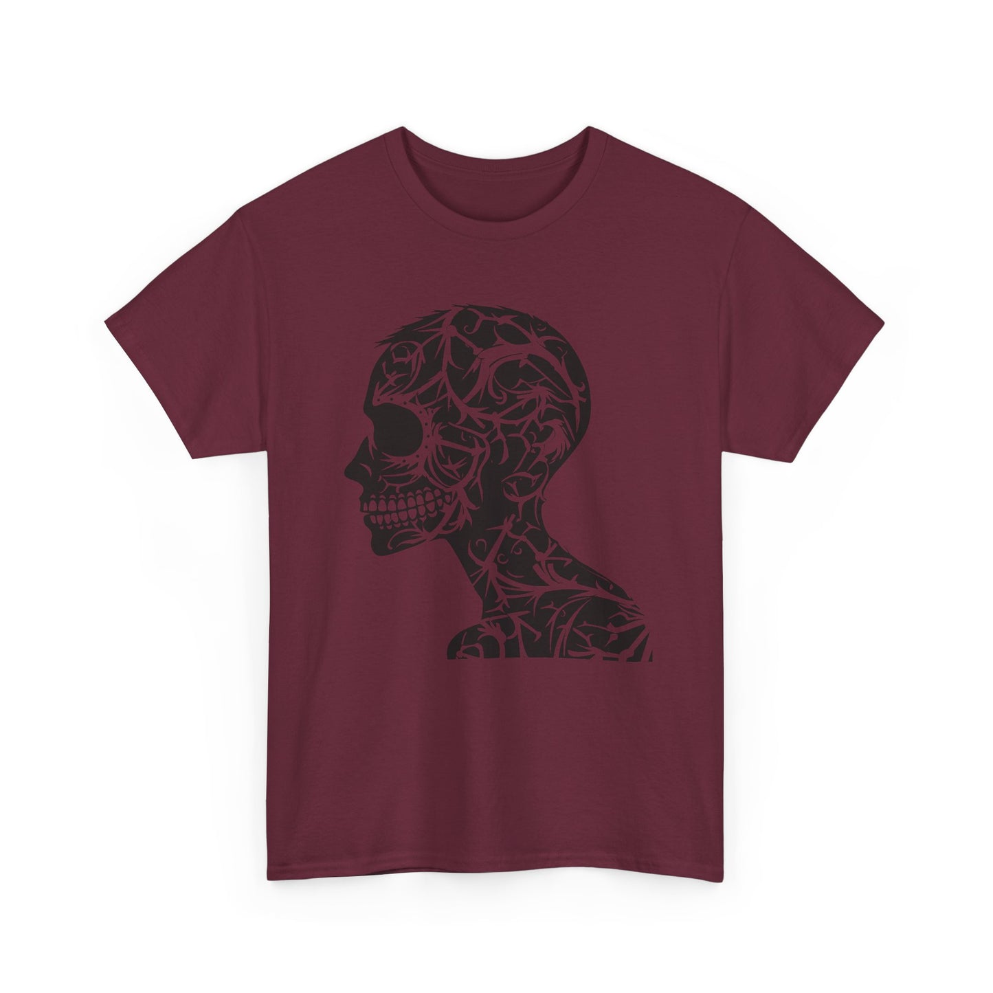 Skull Floral Unisex Cotton Tee - Gothic Graphic Tee, Casual Wear, Halloween Gift, Trendy Shirt, Unique Design