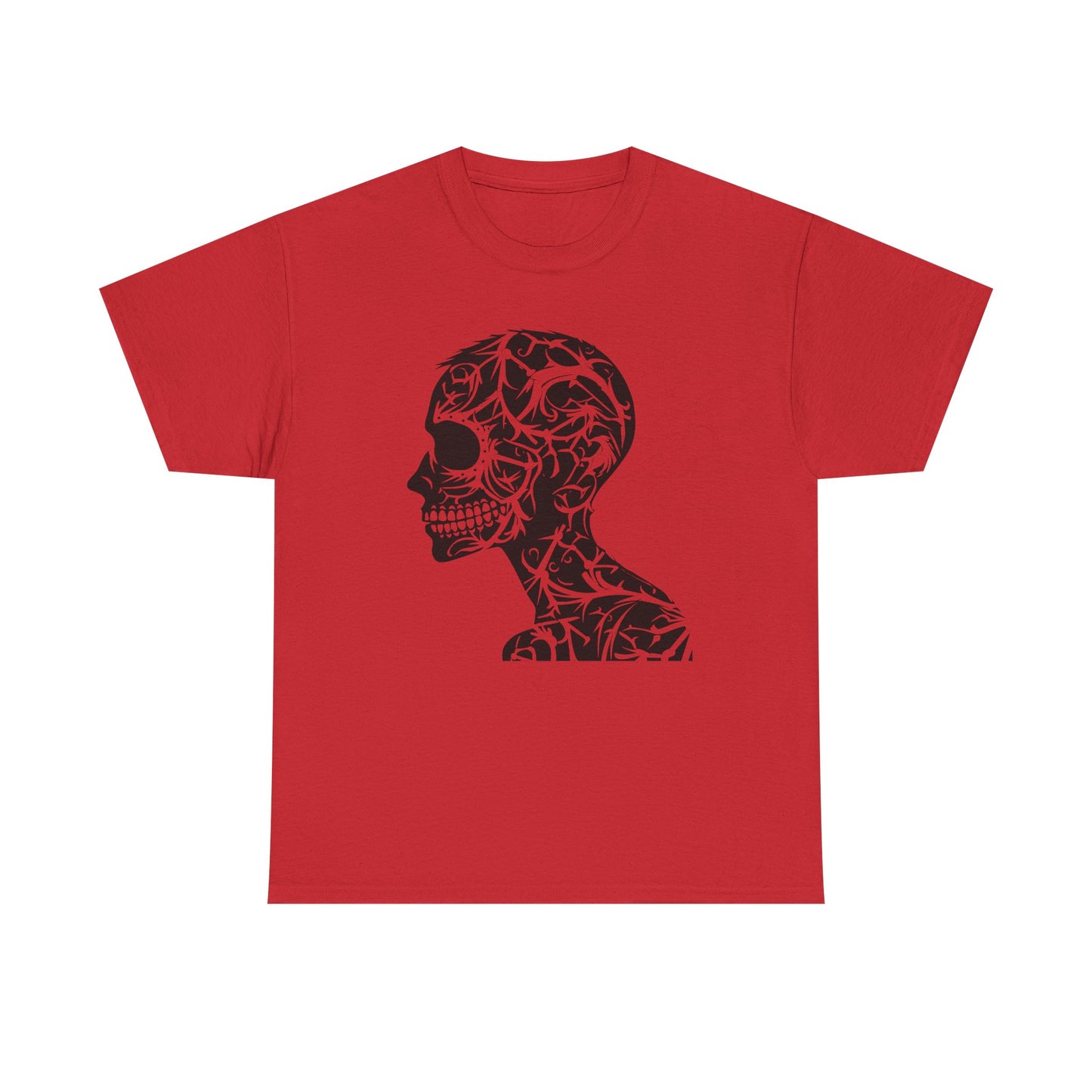 Skull Floral Unisex Cotton Tee - Gothic Graphic Tee, Casual Wear, Halloween Gift, Trendy Shirt, Unique Design