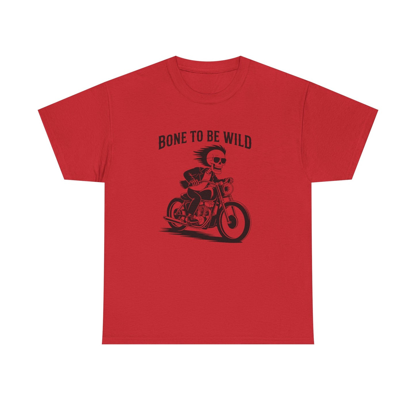 Bone to Be Wild Motorcycle Tee - Unisex Heavy Cotton T-Shirt, Biker Gift, Casual Wear, Road Trip Essential, Adventure Apparel