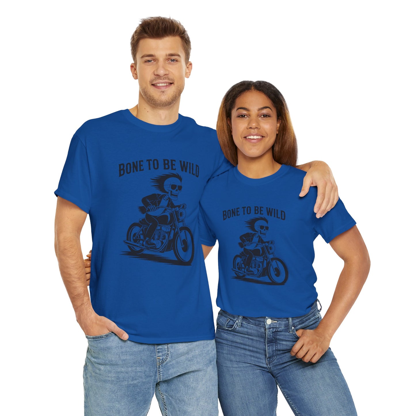 Bone to Be Wild Motorcycle Tee - Unisex Heavy Cotton T-Shirt, Biker Gift, Casual Wear, Road Trip Essential, Adventure Apparel