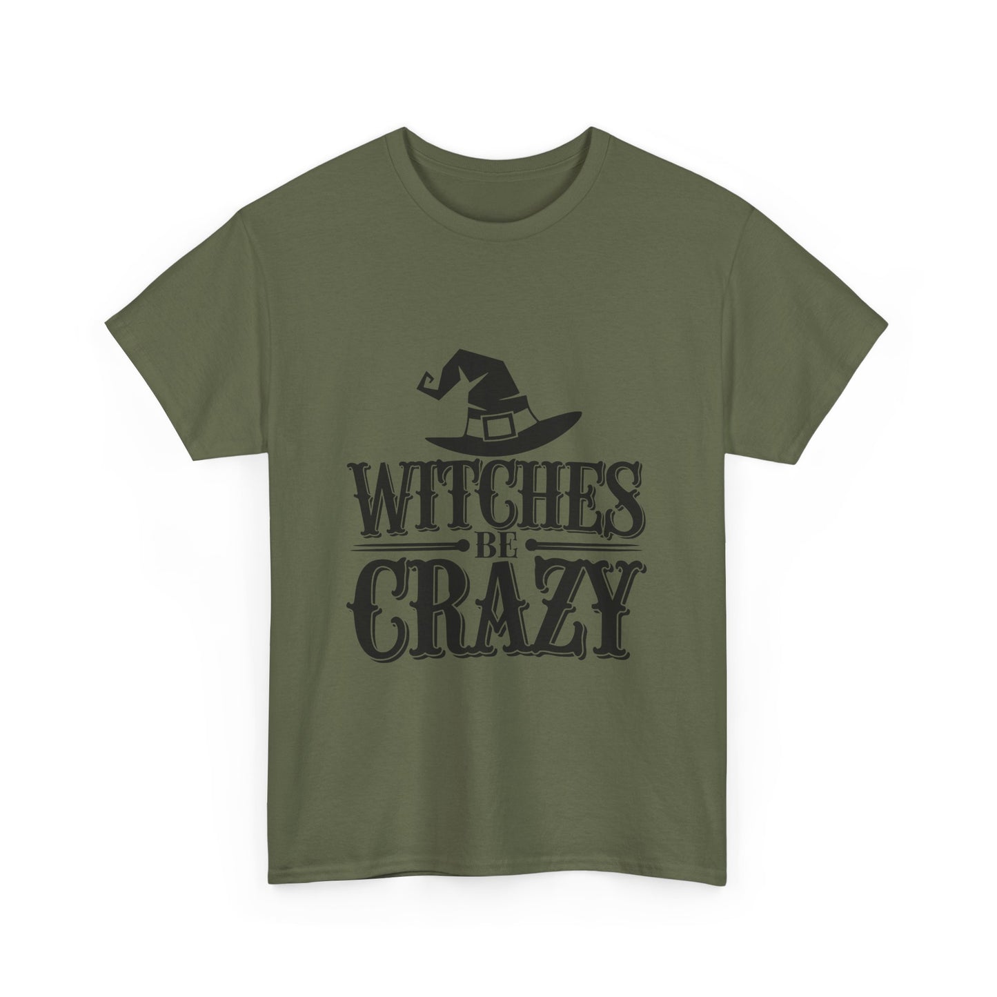Witches Be Crazy Tee, Unisex Cotton T-Shirt, Halloween Apparel, Witchy Gift, Spooky Season Shirt, Perfect for Fall Celebrations