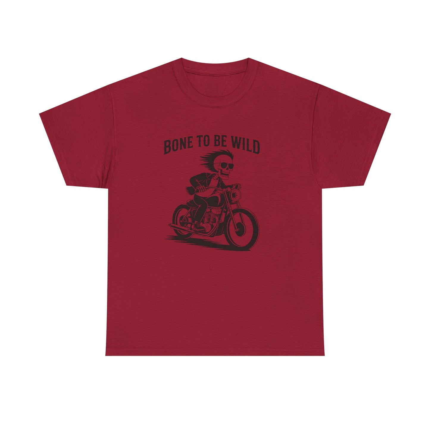 Bone to Be Wild Motorcycle Tee - Unisex Heavy Cotton T-Shirt, Biker Gift, Casual Wear, Road Trip Essential, Adventure Apparel