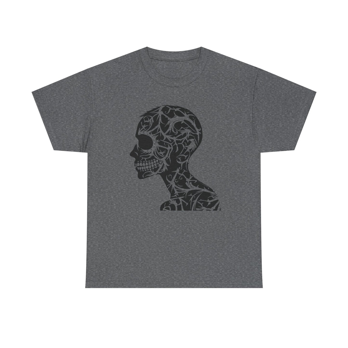 Skull Floral Unisex Cotton Tee - Gothic Graphic Tee, Casual Wear, Halloween Gift, Trendy Shirt, Unique Design