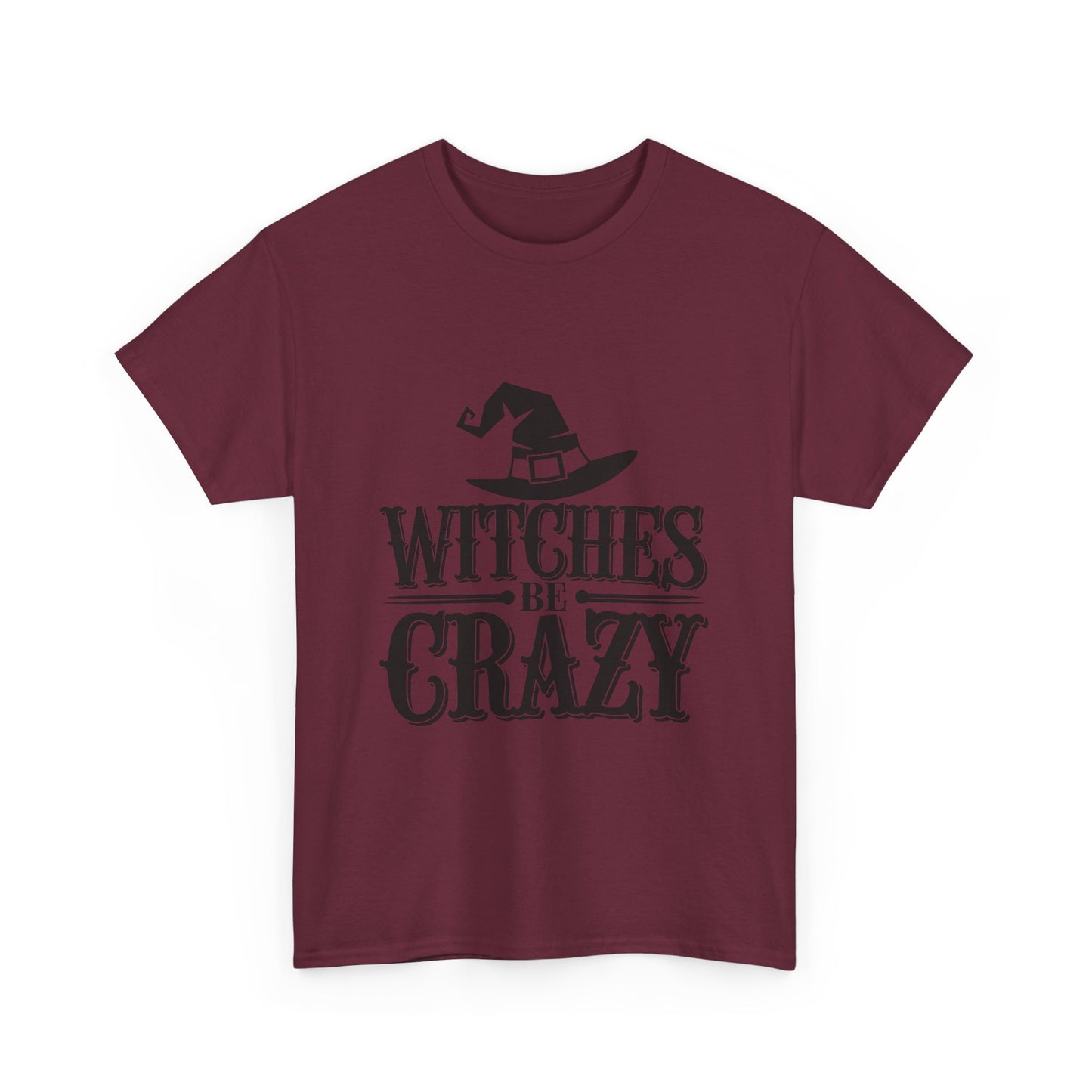Witches Be Crazy Tee, Unisex Cotton T-Shirt, Halloween Apparel, Witchy Gift, Spooky Season Shirt, Perfect for Fall Celebrations