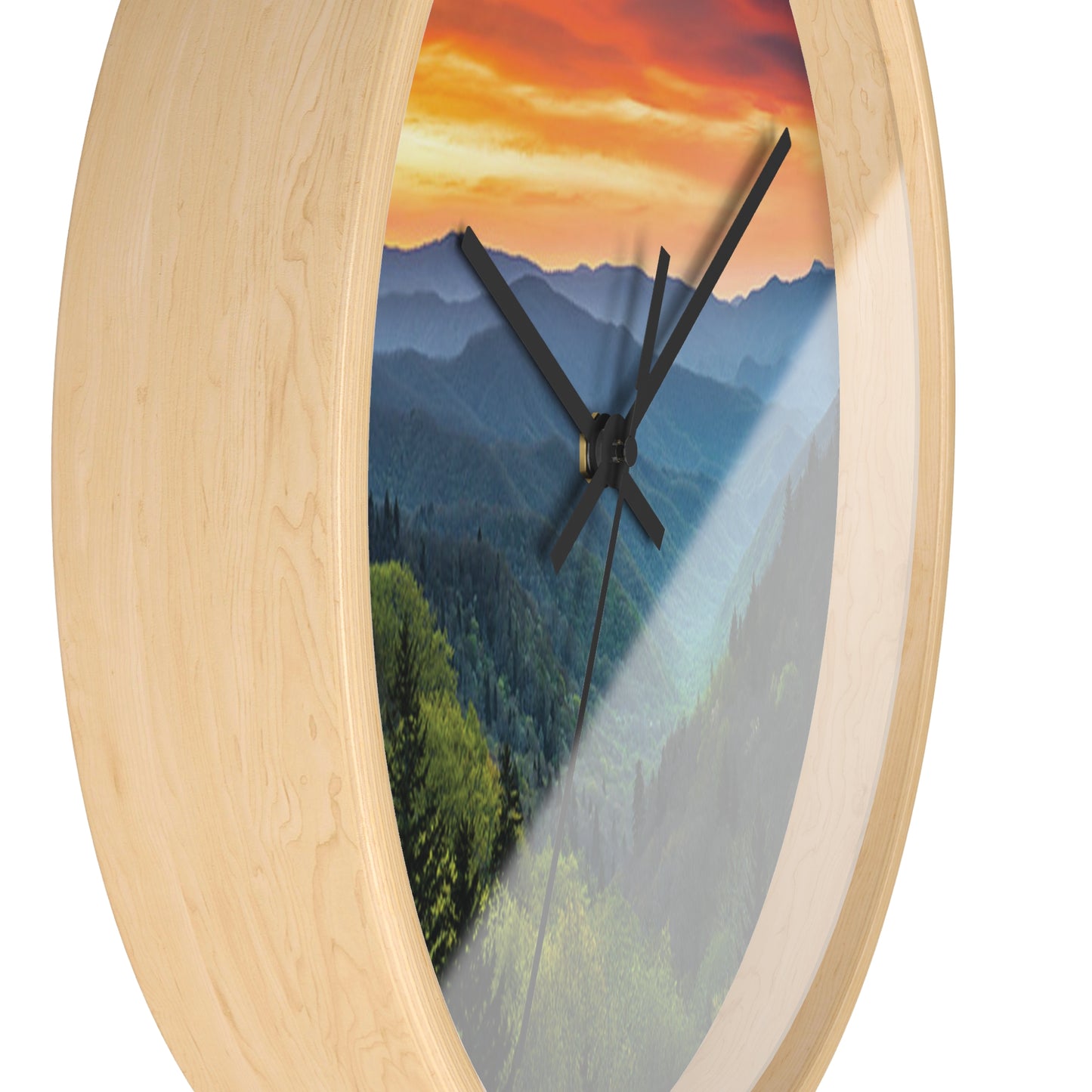 Serene Sunset Wall Clock – Nature-Inspired Home Decor, Rustic Timepiece, Decorative Clock for Living Room, Gift for Nature Lovers