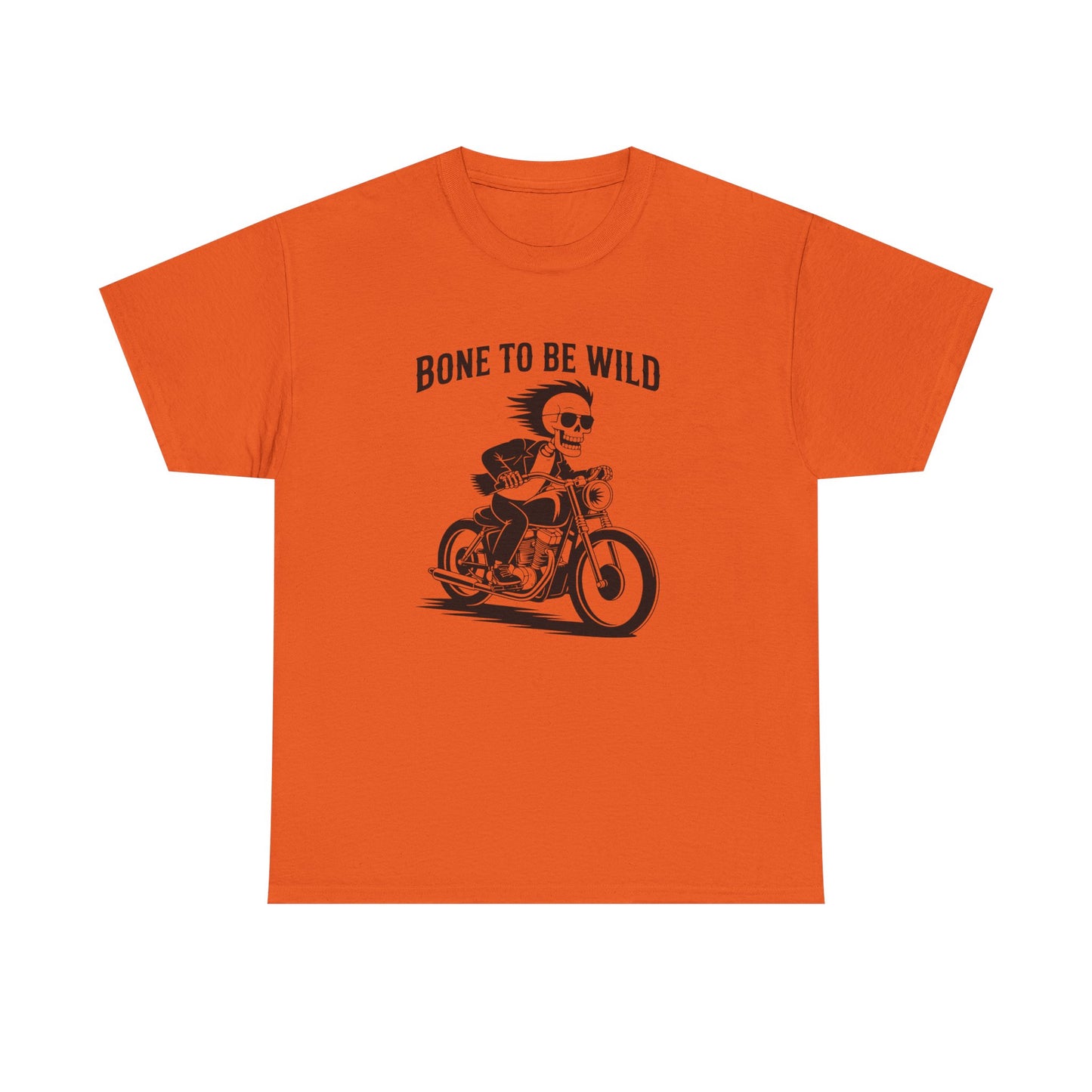 Bone to Be Wild Motorcycle Tee - Unisex Heavy Cotton T-Shirt, Biker Gift, Casual Wear, Road Trip Essential, Adventure Apparel