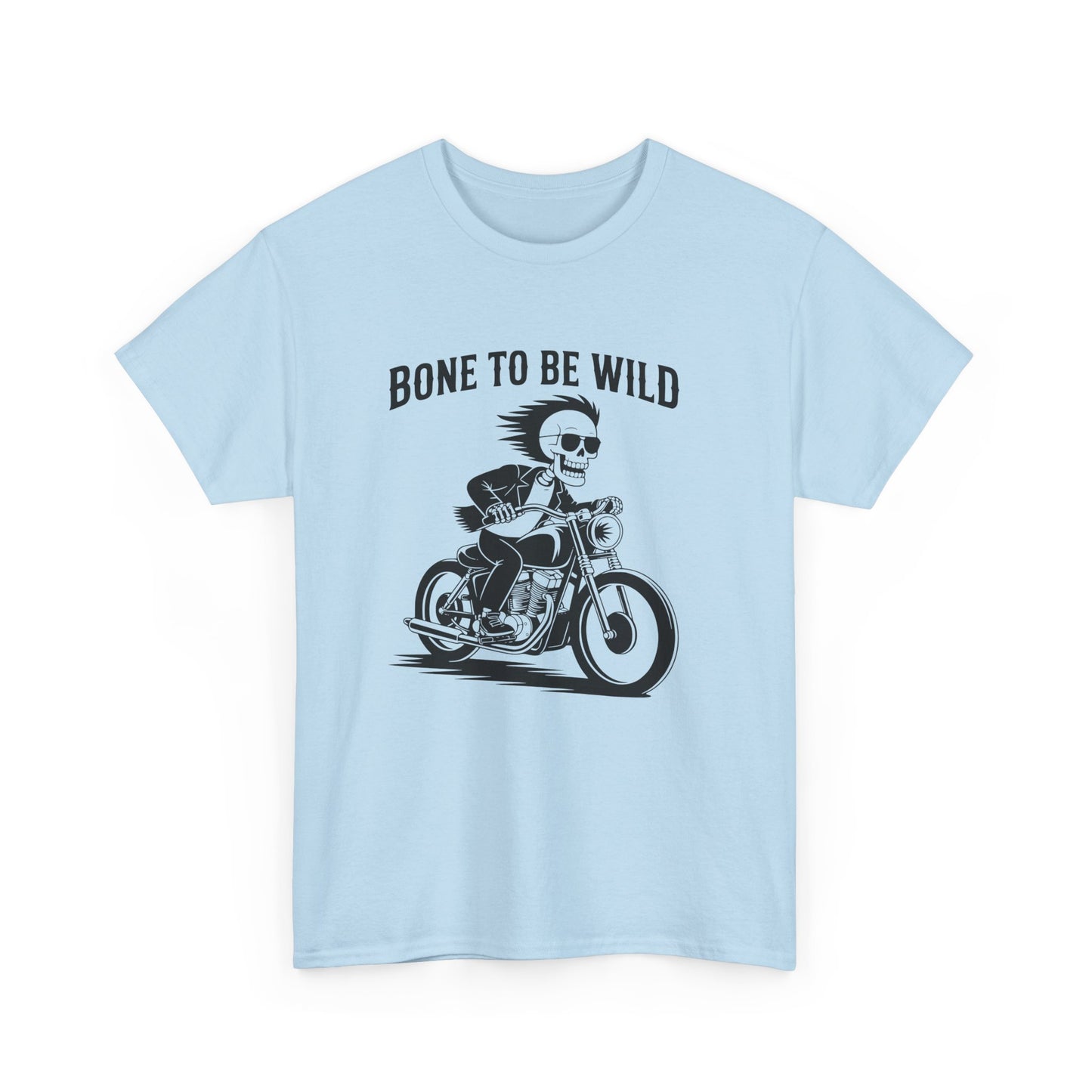 Bone to Be Wild Motorcycle Tee - Unisex Heavy Cotton T-Shirt, Biker Gift, Casual Wear, Road Trip Essential, Adventure Apparel