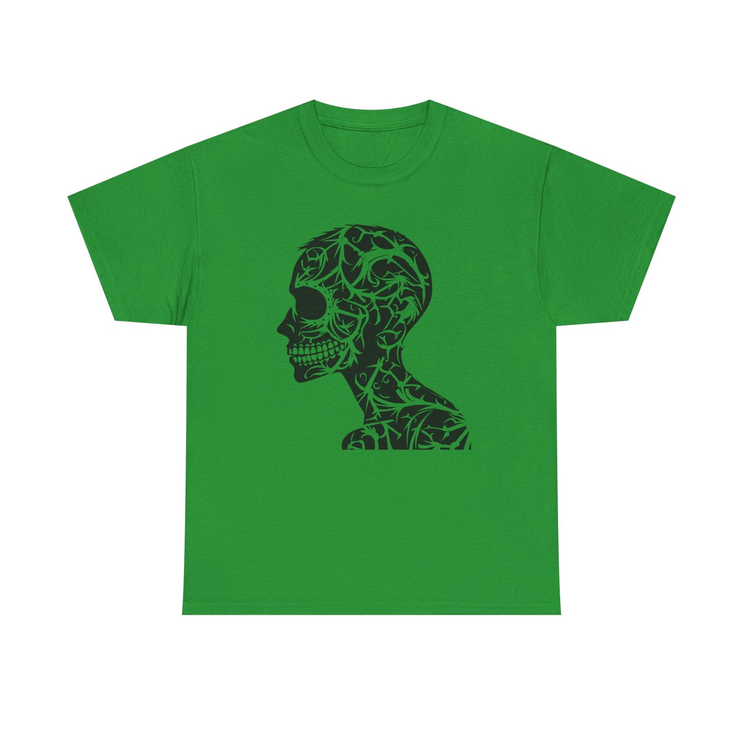 Skull Floral Unisex Cotton Tee - Gothic Graphic Tee, Casual Wear, Halloween Gift, Trendy Shirt, Unique Design