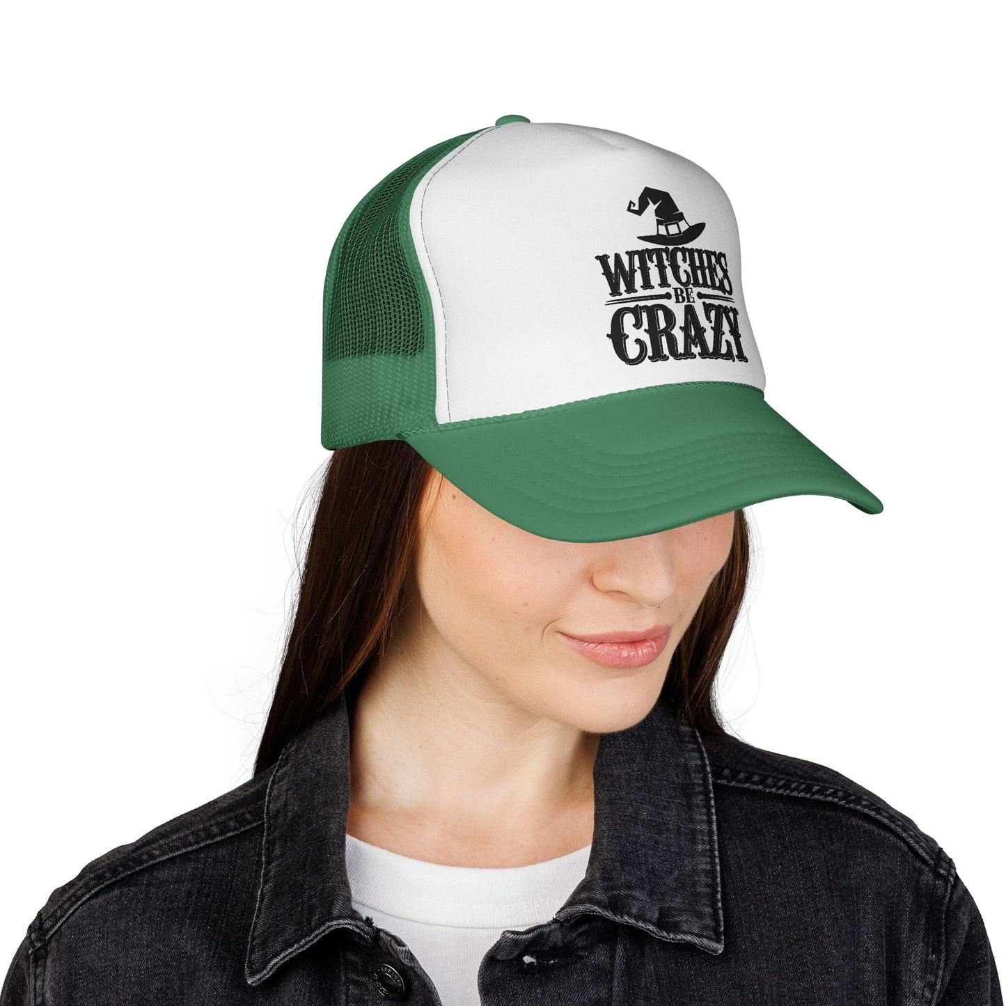 Witches Be Crazy Trucker Cap, Halloween Accessory, Witch Hat Hat, Festival Fashion, Fun Gift for Spooky Season