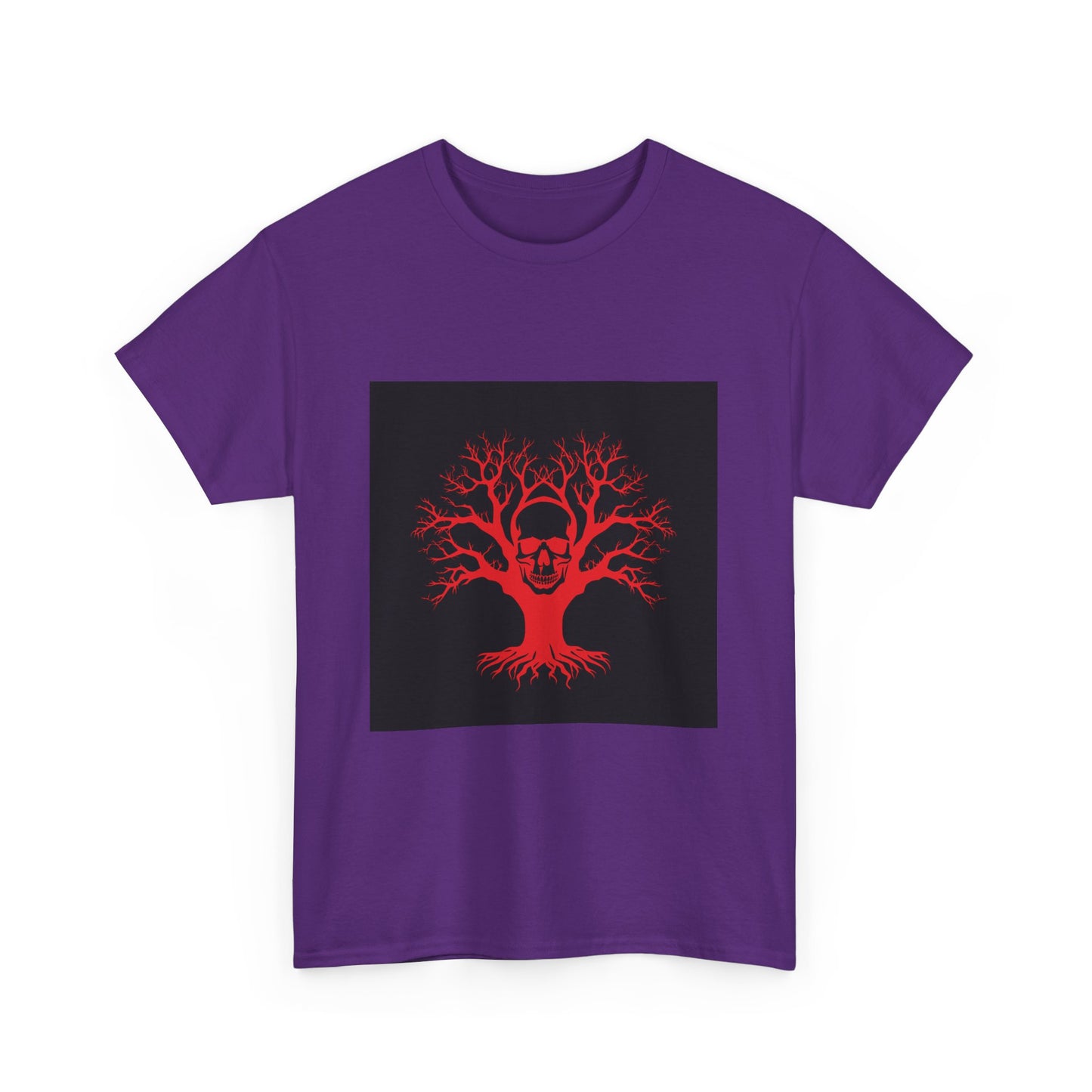 Gothic Tree Skull Tee, Unisex Heavy Cotton T-Shirt, Edgy Halloween Fashion, Alternative Apparel, Grunge Style Shirt, Unique Gift Idea