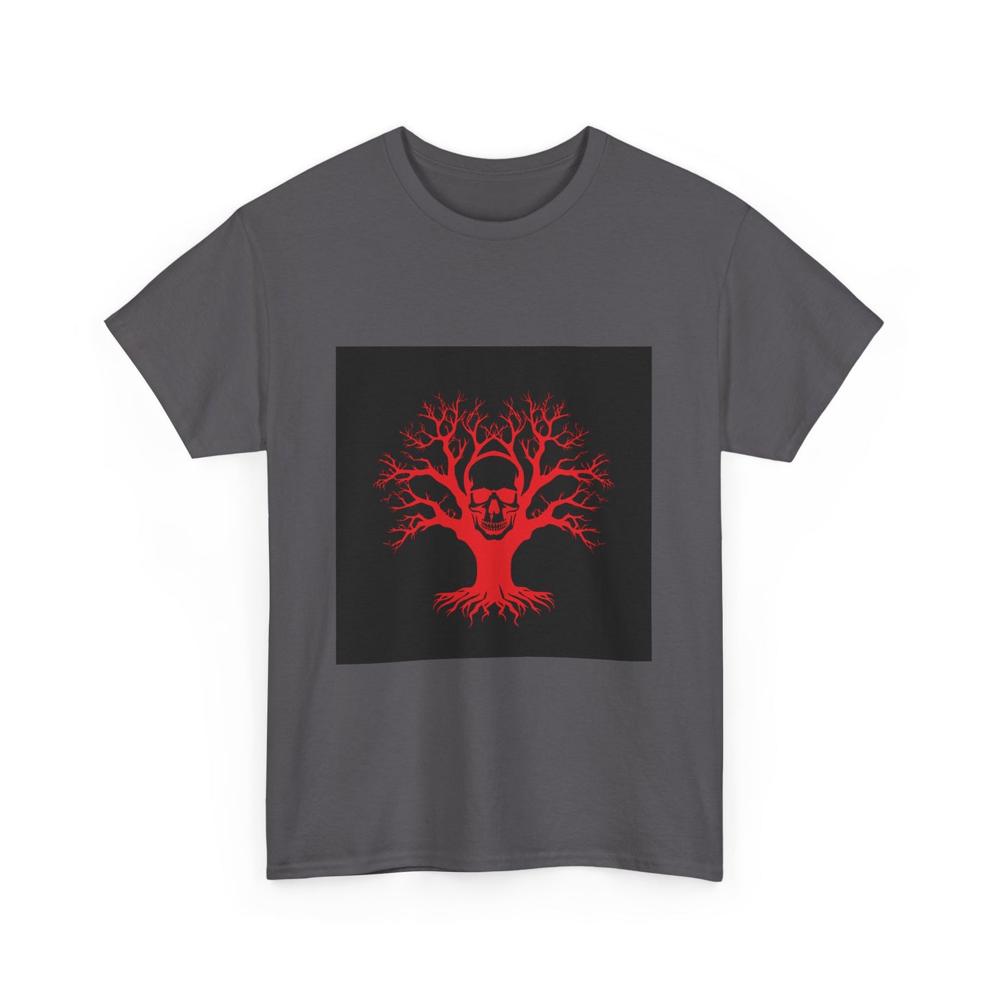 Gothic Tree Skull Tee, Unisex Heavy Cotton T-Shirt, Edgy Halloween Fashion, Alternative Apparel, Grunge Style Shirt, Unique Gift Idea