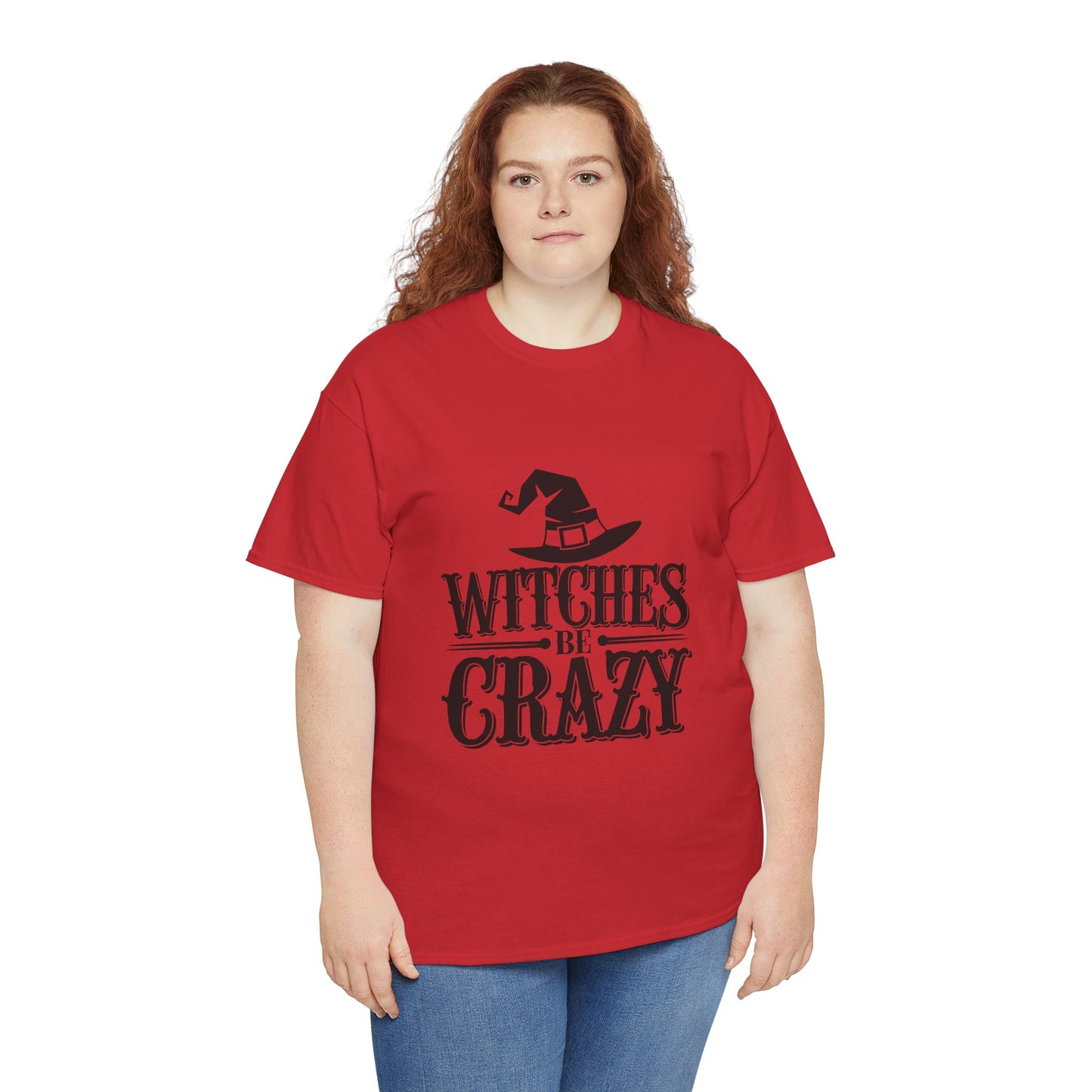Witches Be Crazy Tee, Unisex Cotton T-Shirt, Halloween Apparel, Witchy Gift, Spooky Season Shirt, Perfect for Fall Celebrations