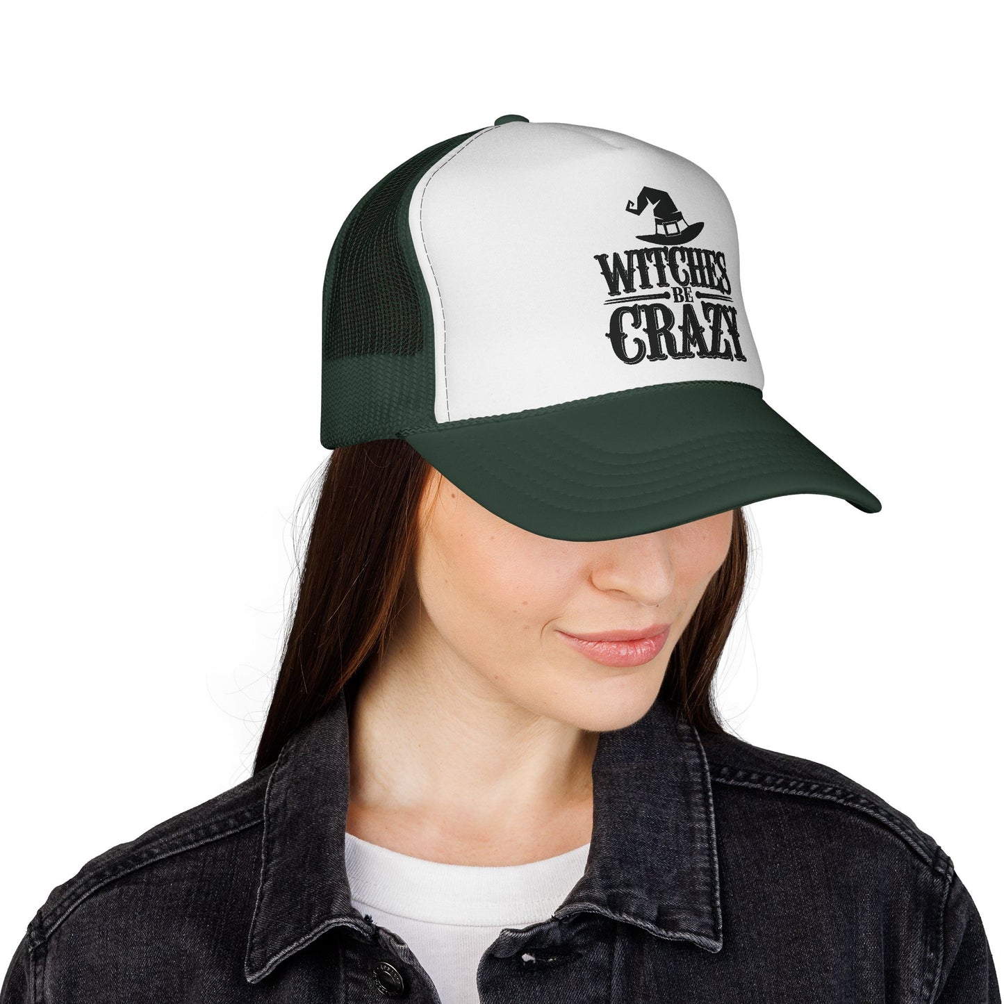 Witches Be Crazy Trucker Cap, Halloween Accessory, Witch Hat Hat, Festival Fashion, Fun Gift for Spooky Season