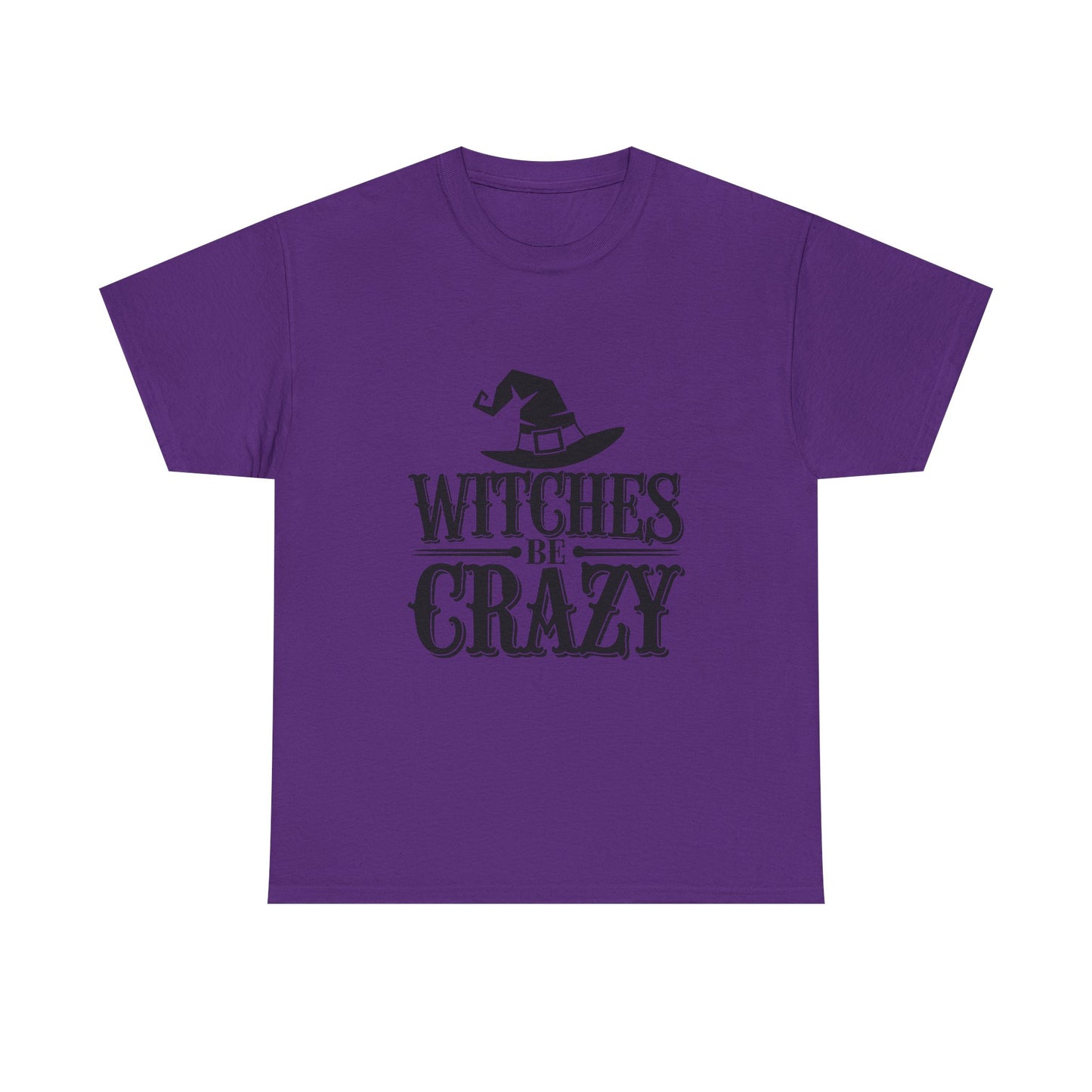 Witches Be Crazy Tee, Unisex Cotton T-Shirt, Halloween Apparel, Witchy Gift, Spooky Season Shirt, Perfect for Fall Celebrations