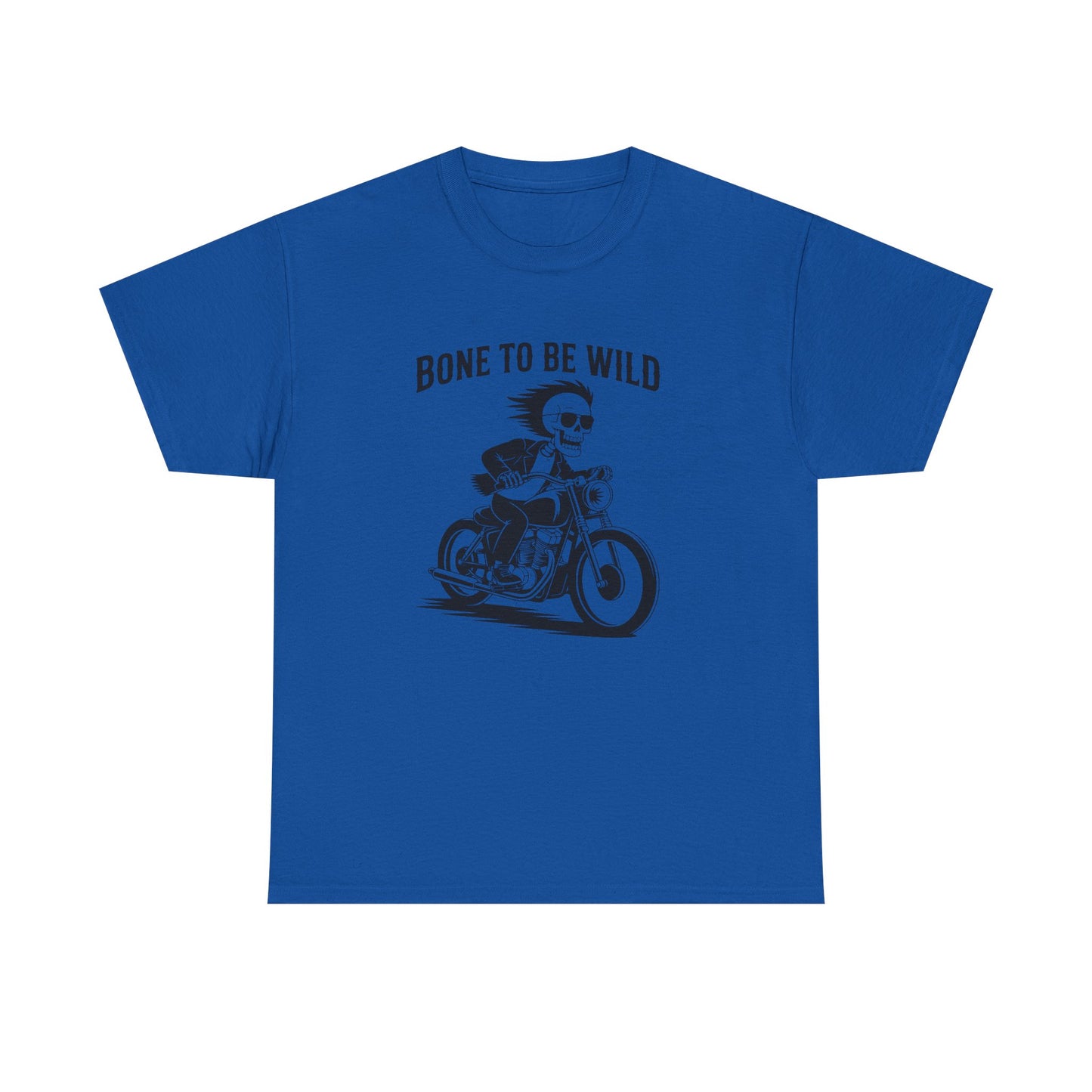 Bone to Be Wild Motorcycle Tee - Unisex Heavy Cotton T-Shirt, Biker Gift, Casual Wear, Road Trip Essential, Adventure Apparel