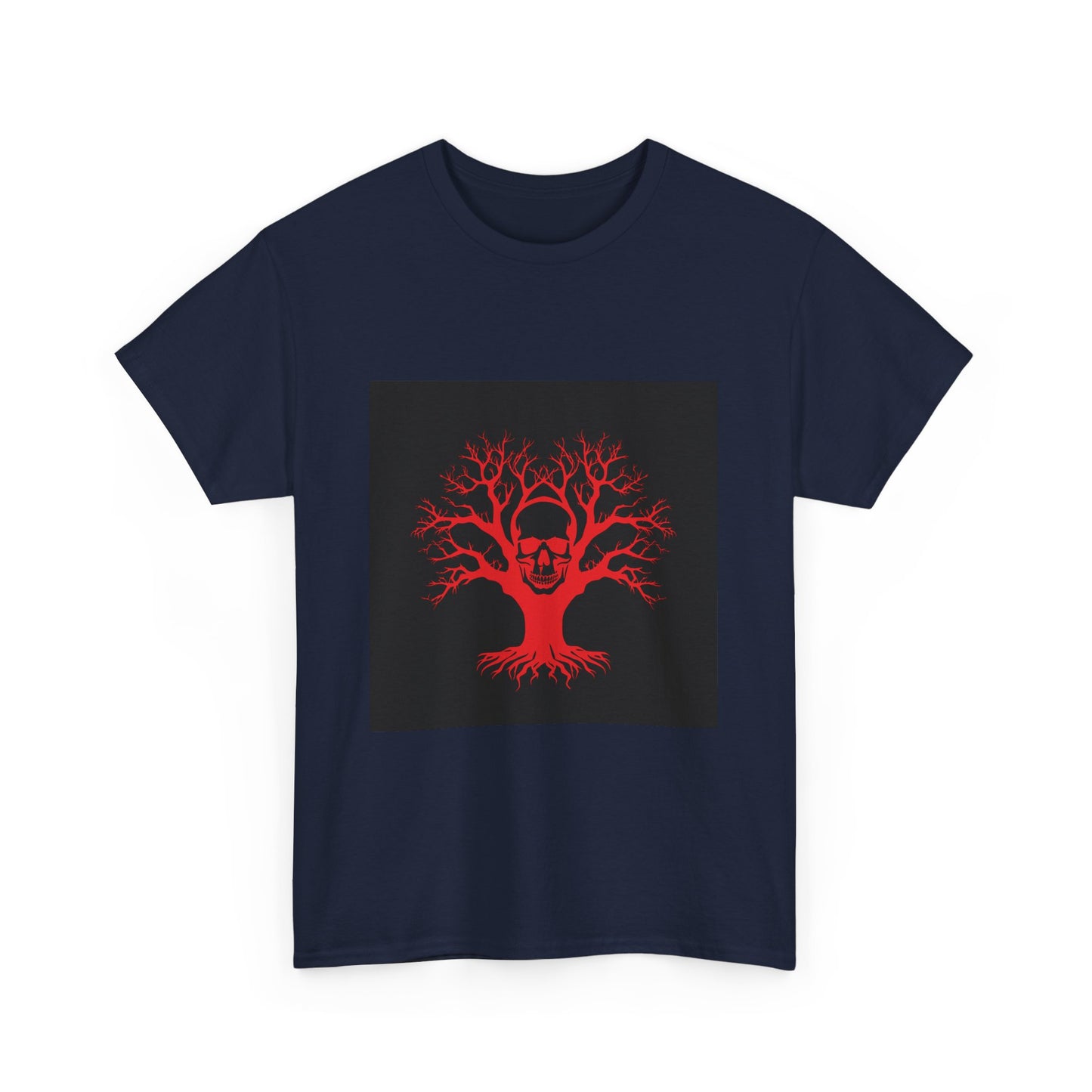 Gothic Tree Skull Tee, Unisex Heavy Cotton T-Shirt, Edgy Halloween Fashion, Alternative Apparel, Grunge Style Shirt, Unique Gift Idea