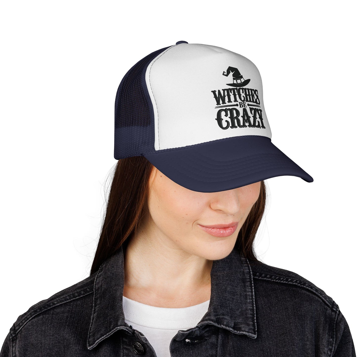 Witches Be Crazy Trucker Cap, Halloween Accessory, Witch Hat Hat, Festival Fashion, Fun Gift for Spooky Season