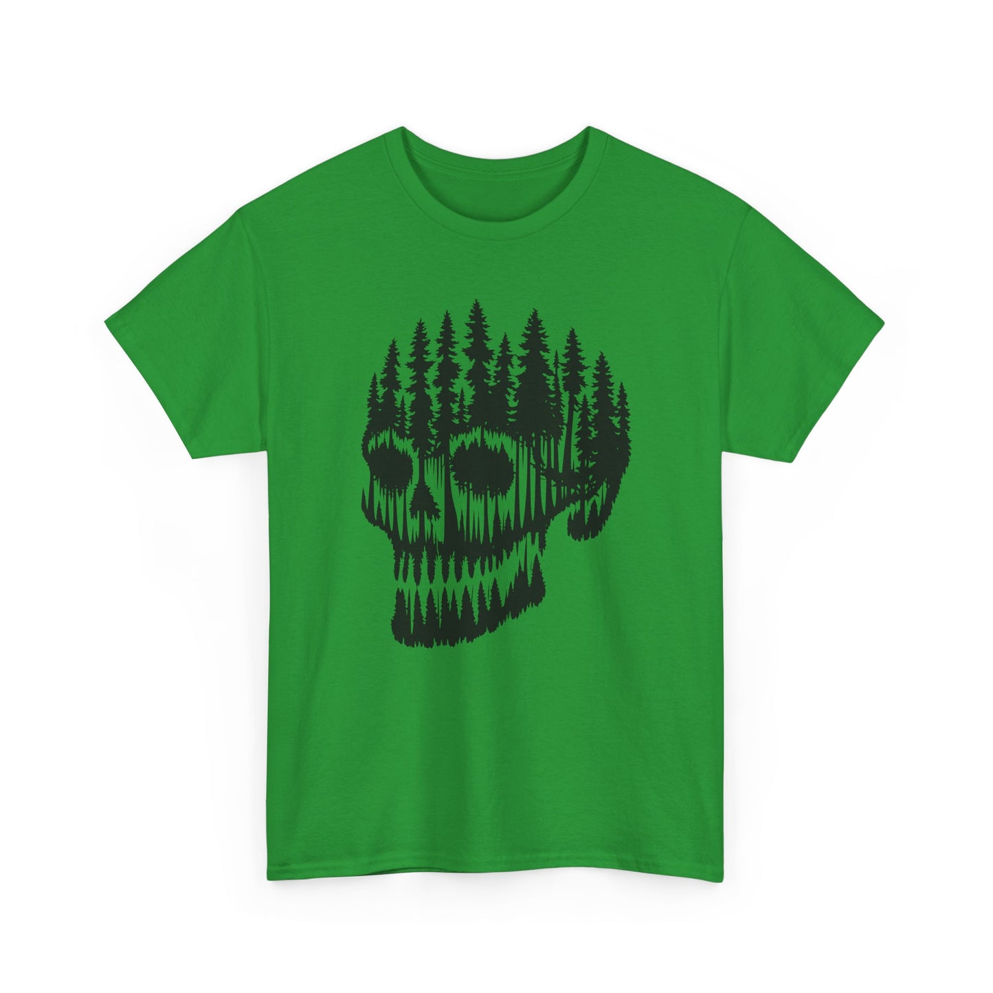 Skull Forest Unisex Cotton Tee | Grunge Aesthetic Shirt, Nature Lover Gift, Gothic Style Apparel, Casual Wear, Eco-Friendly Fashion