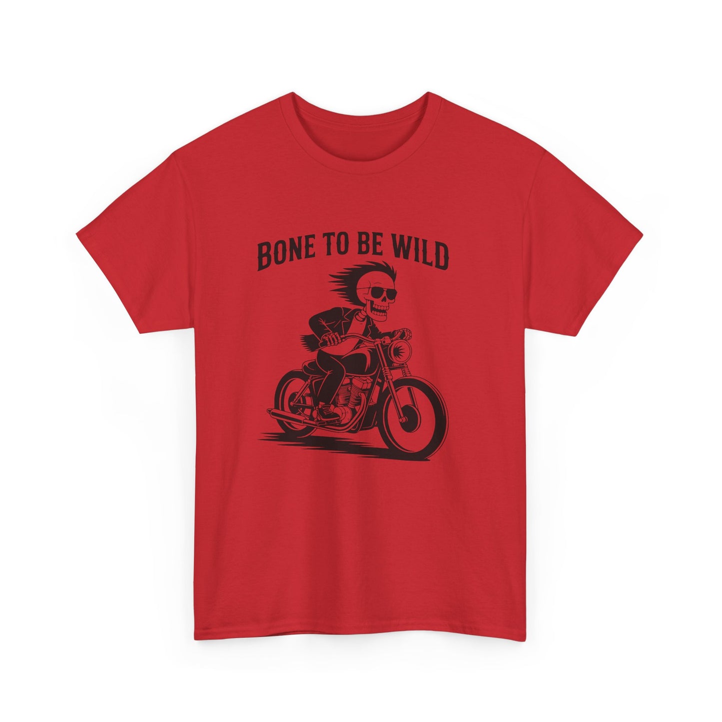 Bone to Be Wild Motorcycle Tee - Unisex Heavy Cotton T-Shirt, Biker Gift, Casual Wear, Road Trip Essential, Adventure Apparel