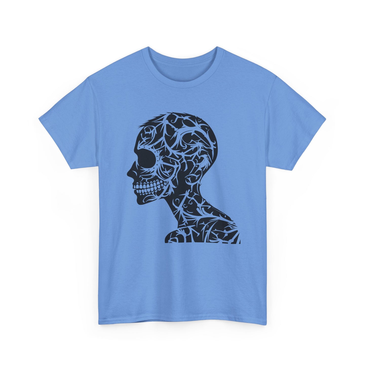 Skull Floral Unisex Cotton Tee - Gothic Graphic Tee, Casual Wear, Halloween Gift, Trendy Shirt, Unique Design