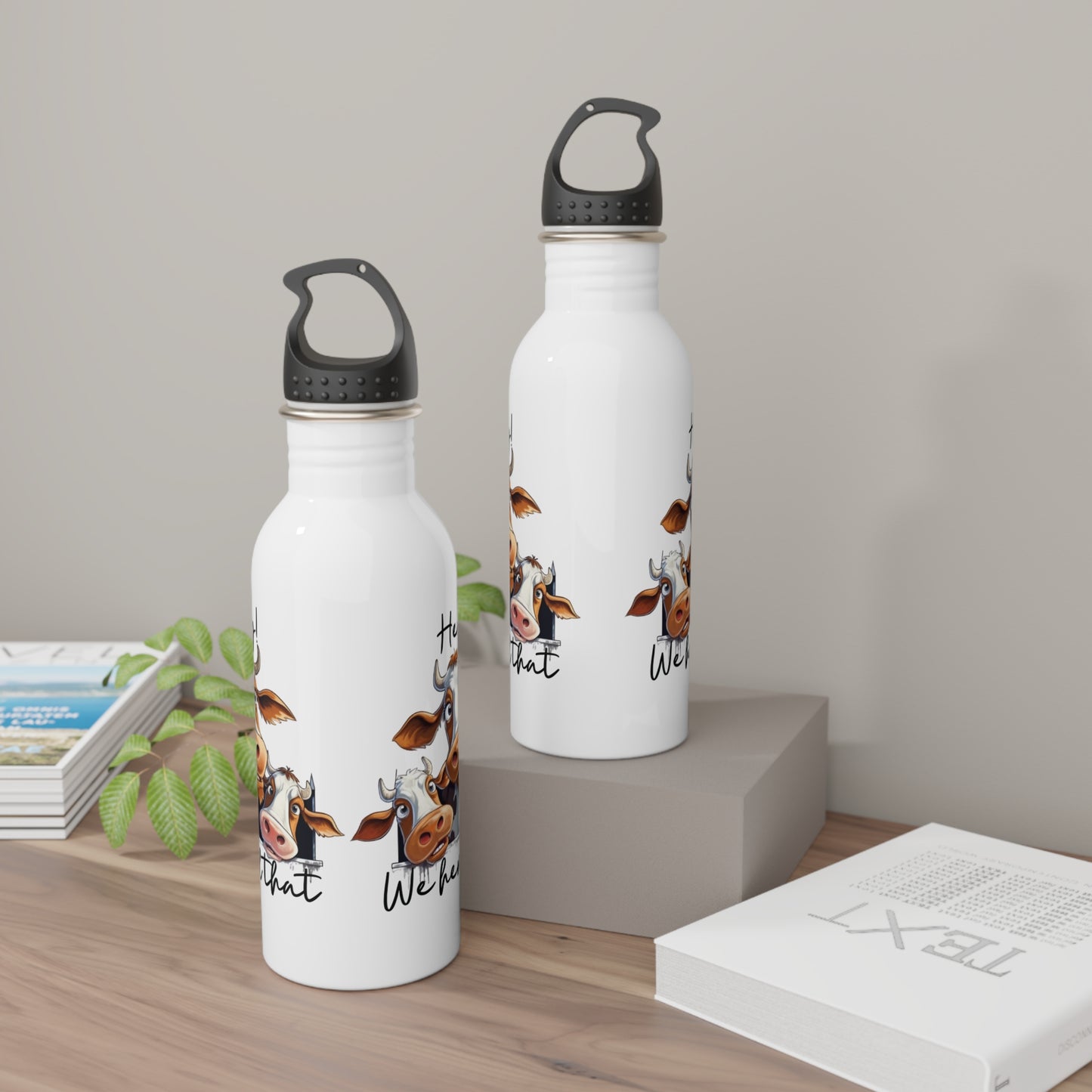 Funny Cow Stainless Steel Water Bottle, Cute Animal Design, Perfect Gift for Farm Lovers, Hydration for All Occasions, Funny Quote Bottle