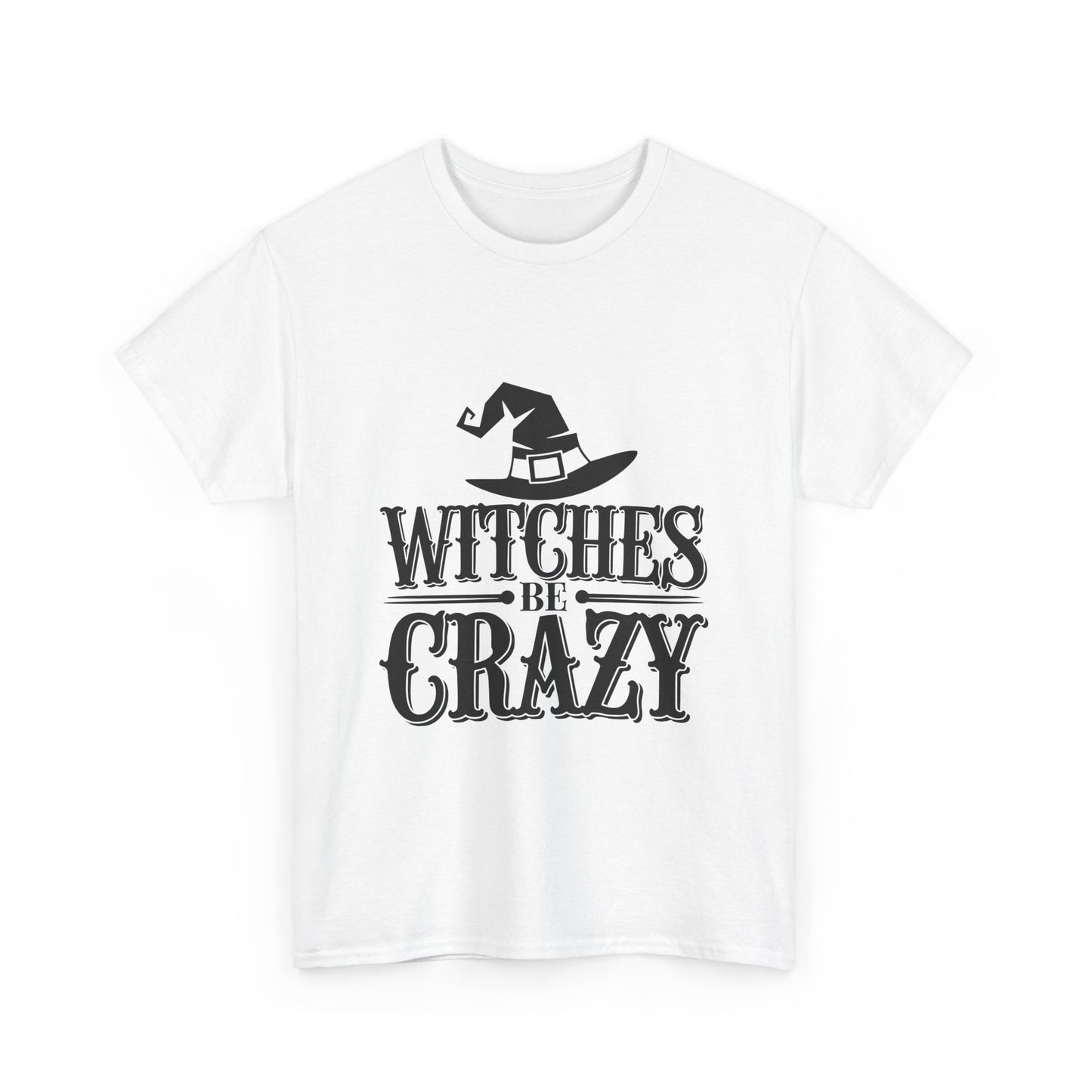Witches Be Crazy Tee, Unisex Cotton T-Shirt, Halloween Apparel, Witchy Gift, Spooky Season Shirt, Perfect for Fall Celebrations