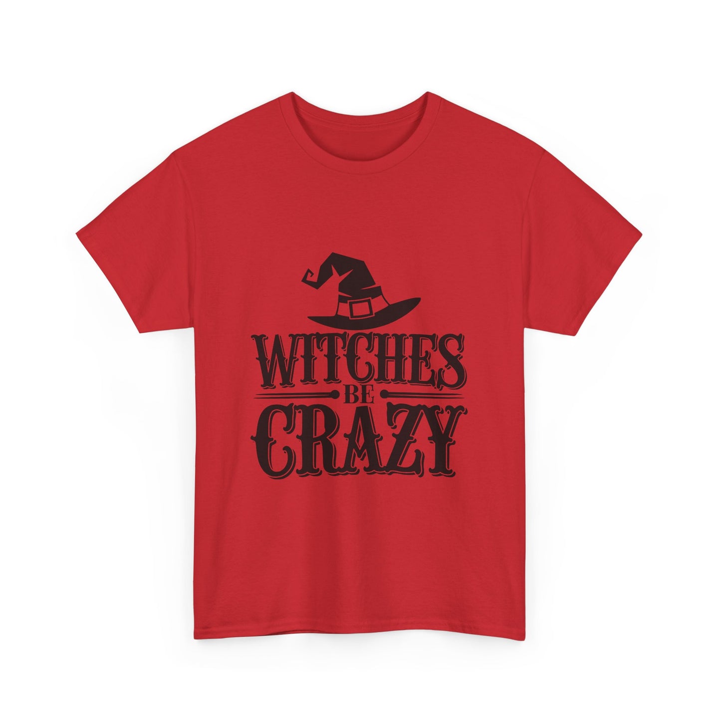 Witches Be Crazy Tee, Unisex Cotton T-Shirt, Halloween Apparel, Witchy Gift, Spooky Season Shirt, Perfect for Fall Celebrations