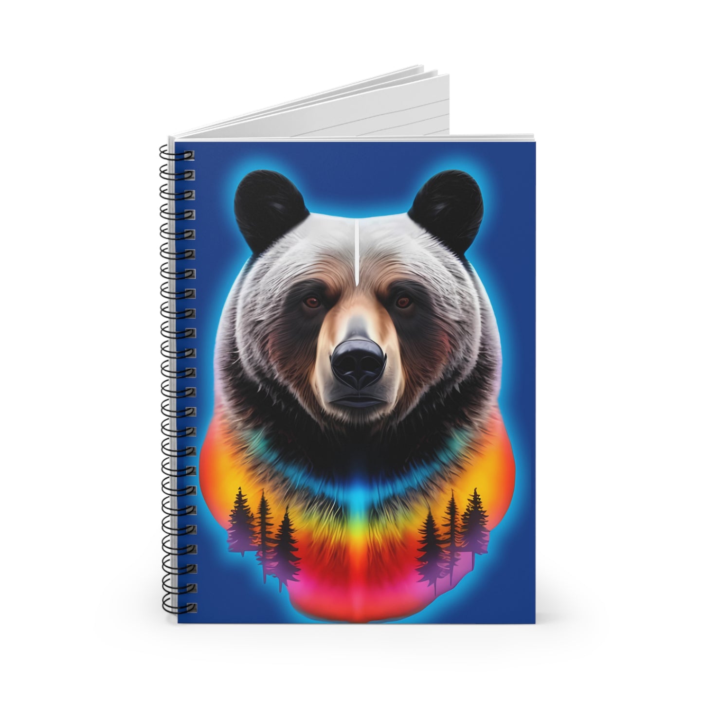 Vibrant Bear Spiral Notebook - Artistic Wildlife Design for Nature Lovers, Journaling, Gifts, Forest Theme, Eco-Friendly