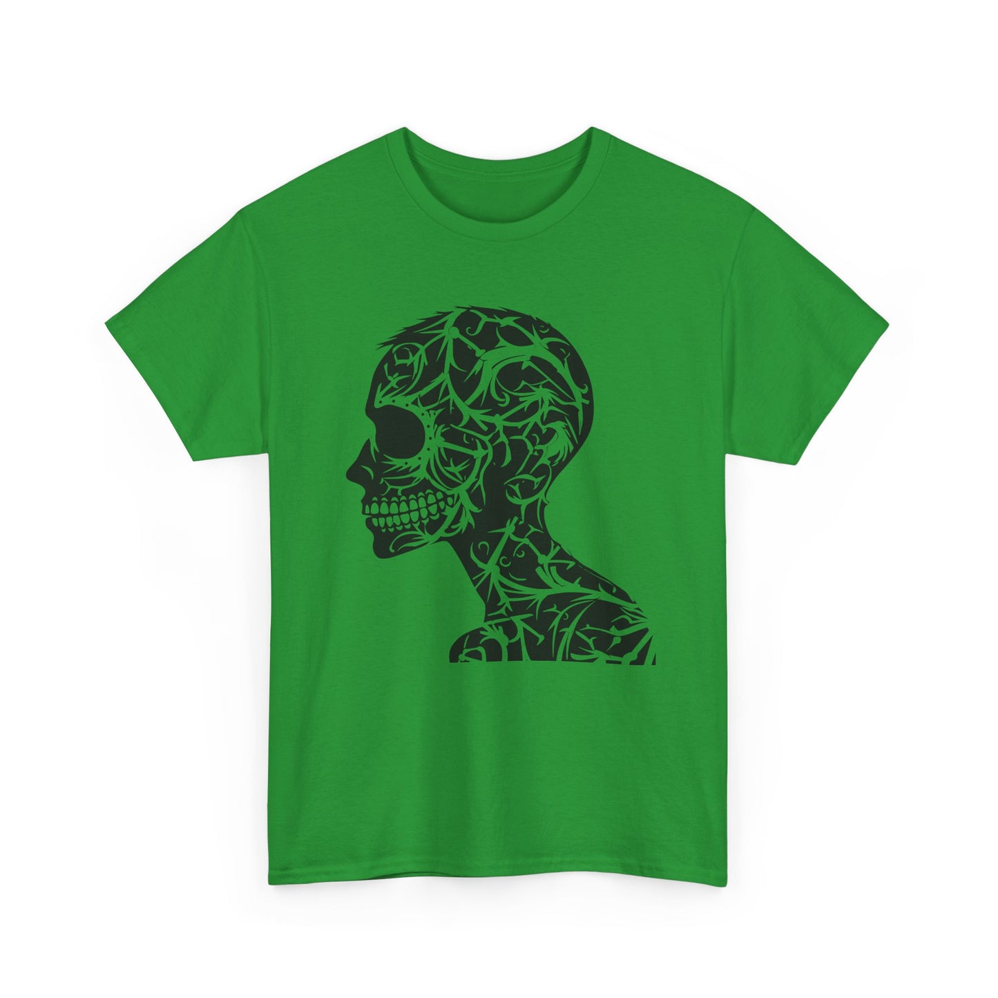 Skull Floral Unisex Cotton Tee - Gothic Graphic Tee, Casual Wear, Halloween Gift, Trendy Shirt, Unique Design