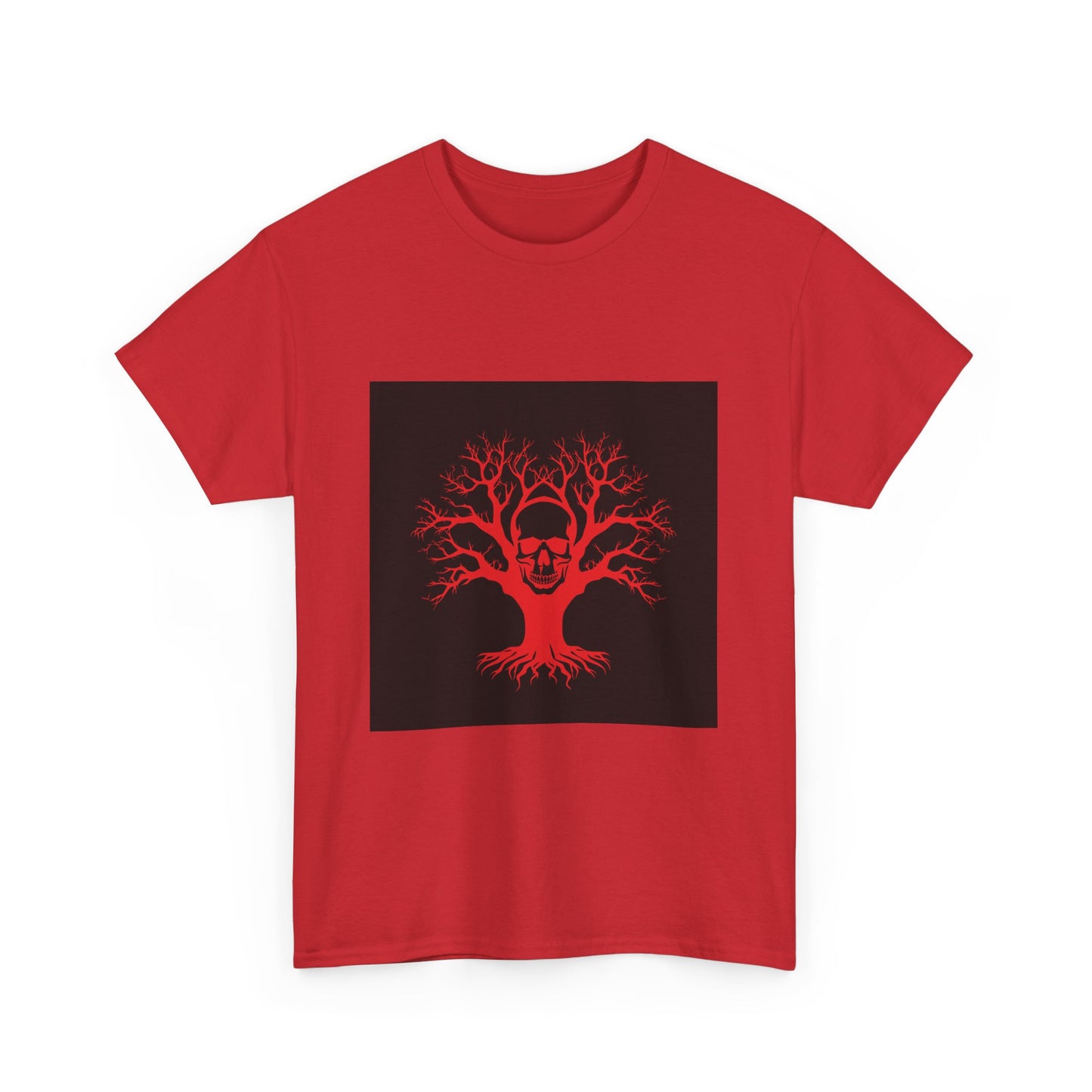 Gothic Tree Skull Tee, Unisex Heavy Cotton T-Shirt, Edgy Halloween Fashion, Alternative Apparel, Grunge Style Shirt, Unique Gift Idea