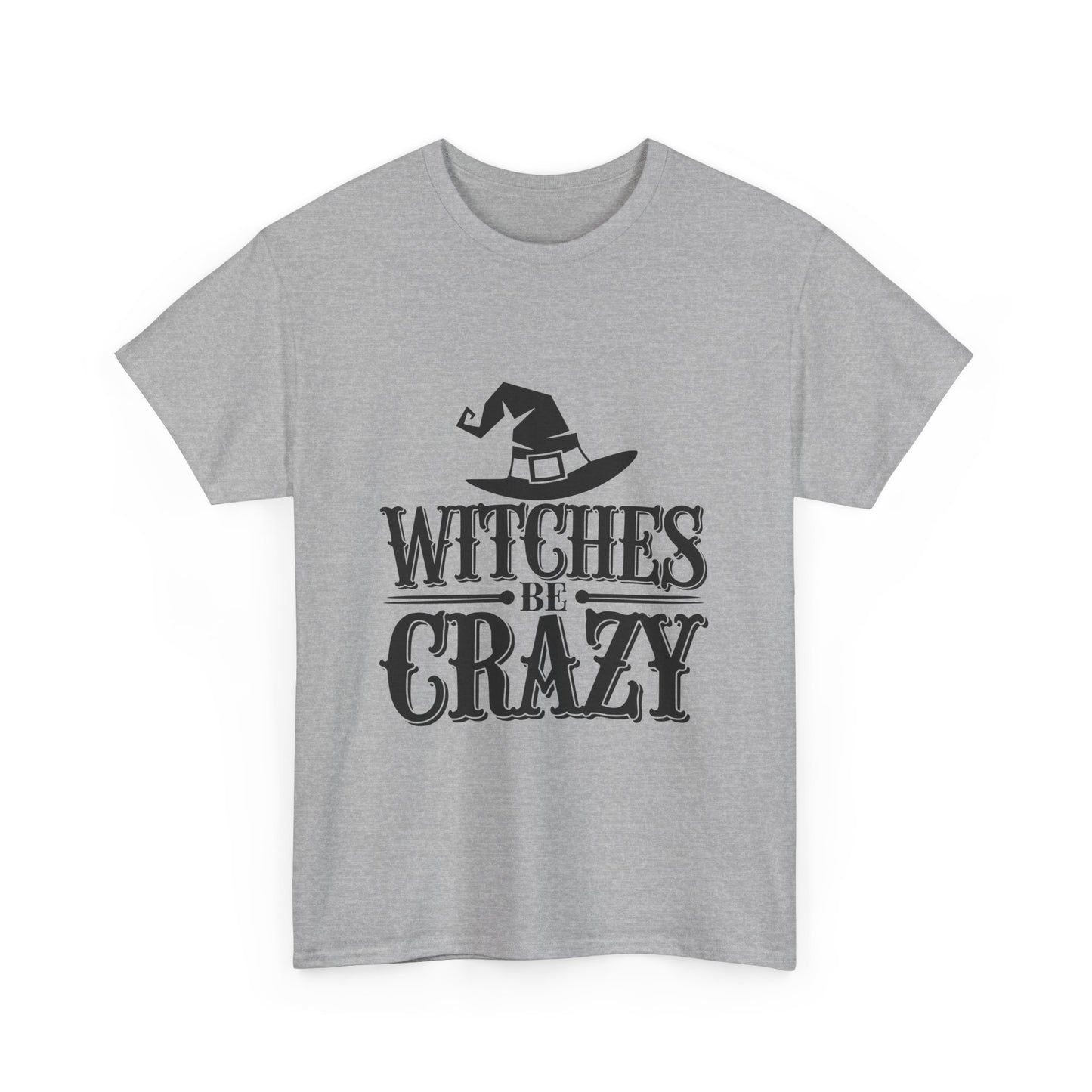 Witches Be Crazy Tee, Unisex Cotton T-Shirt, Halloween Apparel, Witchy Gift, Spooky Season Shirt, Perfect for Fall Celebrations