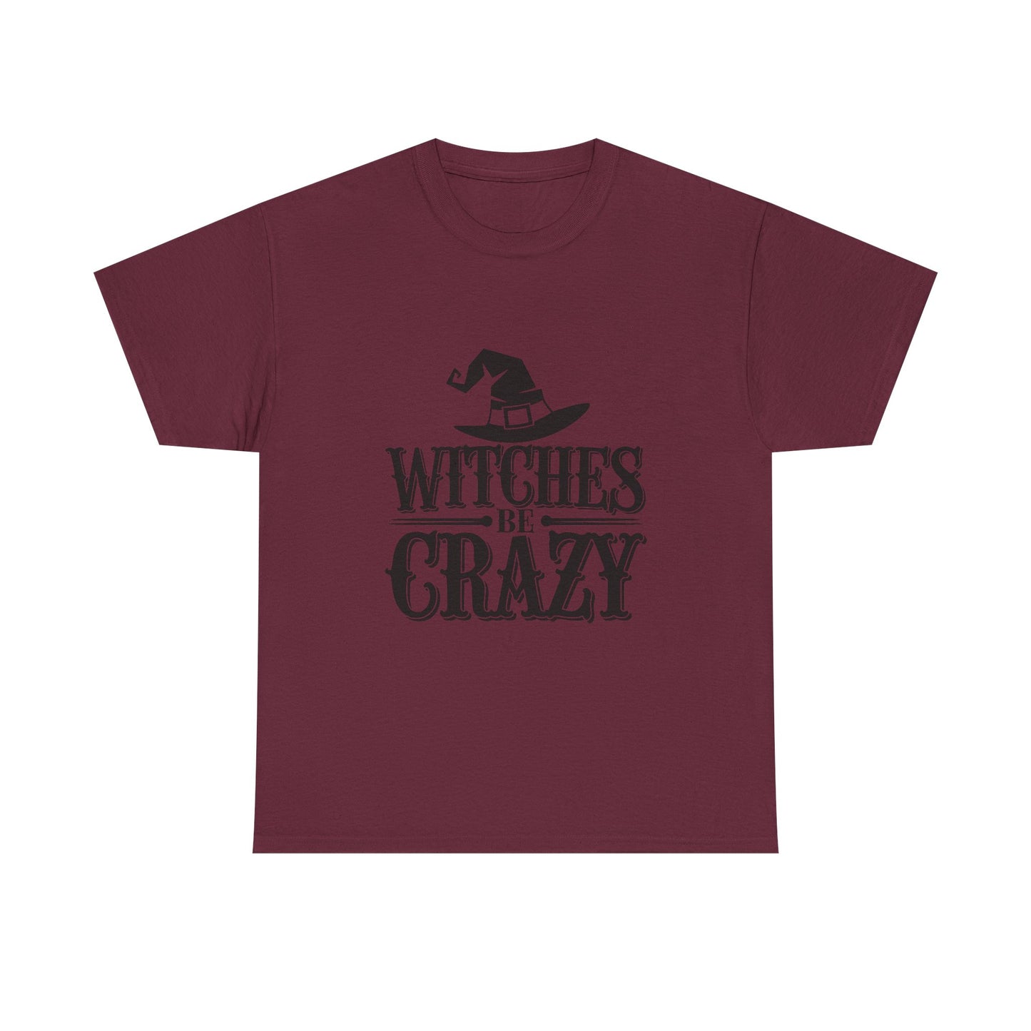Witches Be Crazy Tee, Unisex Cotton T-Shirt, Halloween Apparel, Witchy Gift, Spooky Season Shirt, Perfect for Fall Celebrations