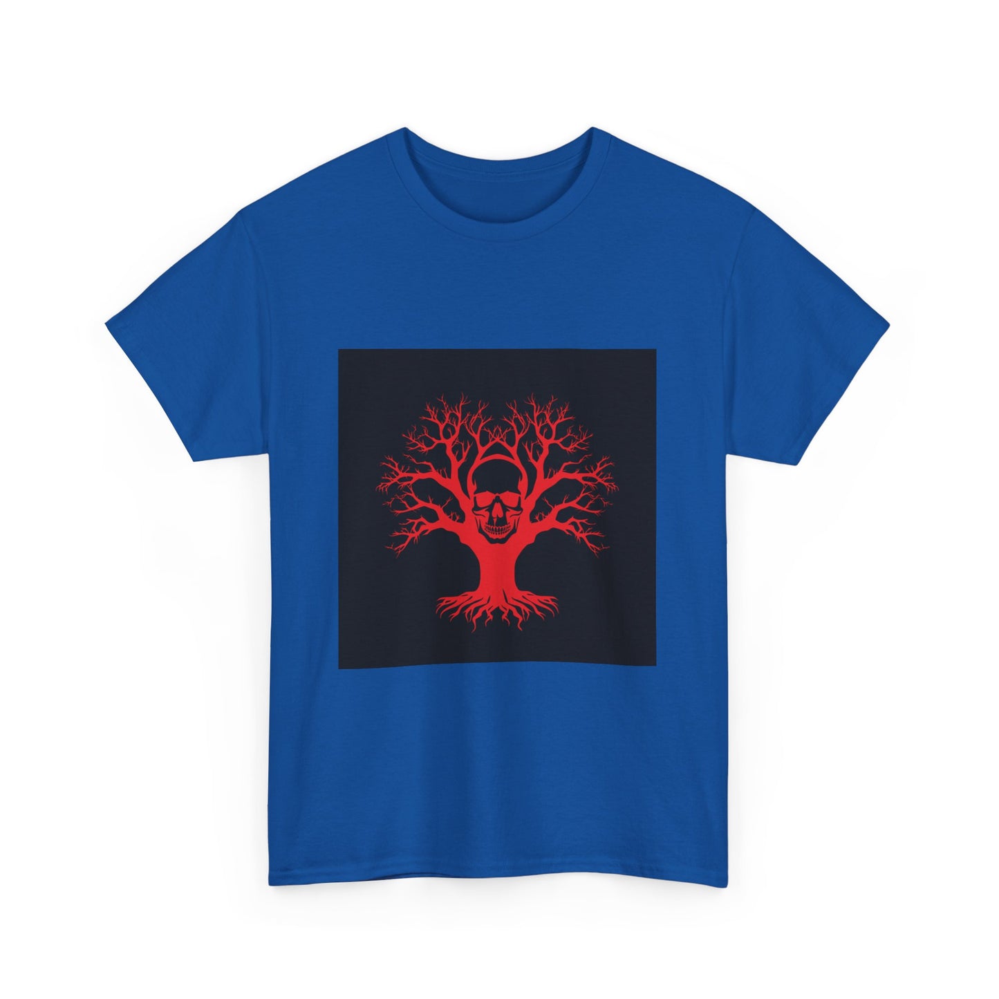 Gothic Tree Skull Tee, Unisex Heavy Cotton T-Shirt, Edgy Halloween Fashion, Alternative Apparel, Grunge Style Shirt, Unique Gift Idea