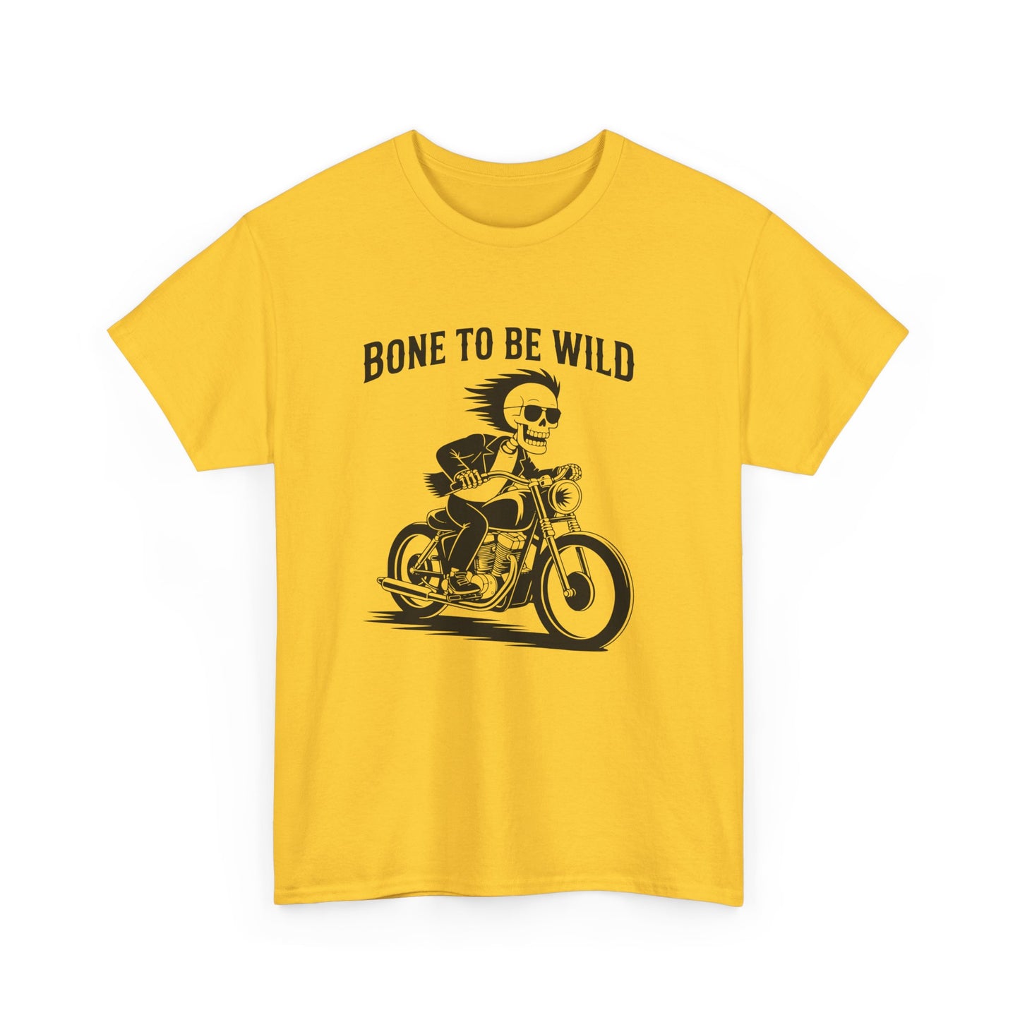 Bone to Be Wild Motorcycle Tee - Unisex Heavy Cotton T-Shirt, Biker Gift, Casual Wear, Road Trip Essential, Adventure Apparel