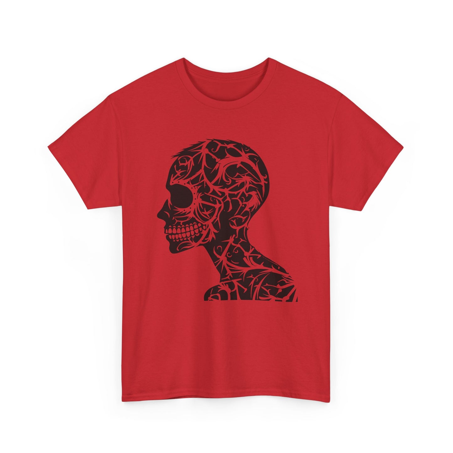 Skull Floral Unisex Cotton Tee - Gothic Graphic Tee, Casual Wear, Halloween Gift, Trendy Shirt, Unique Design