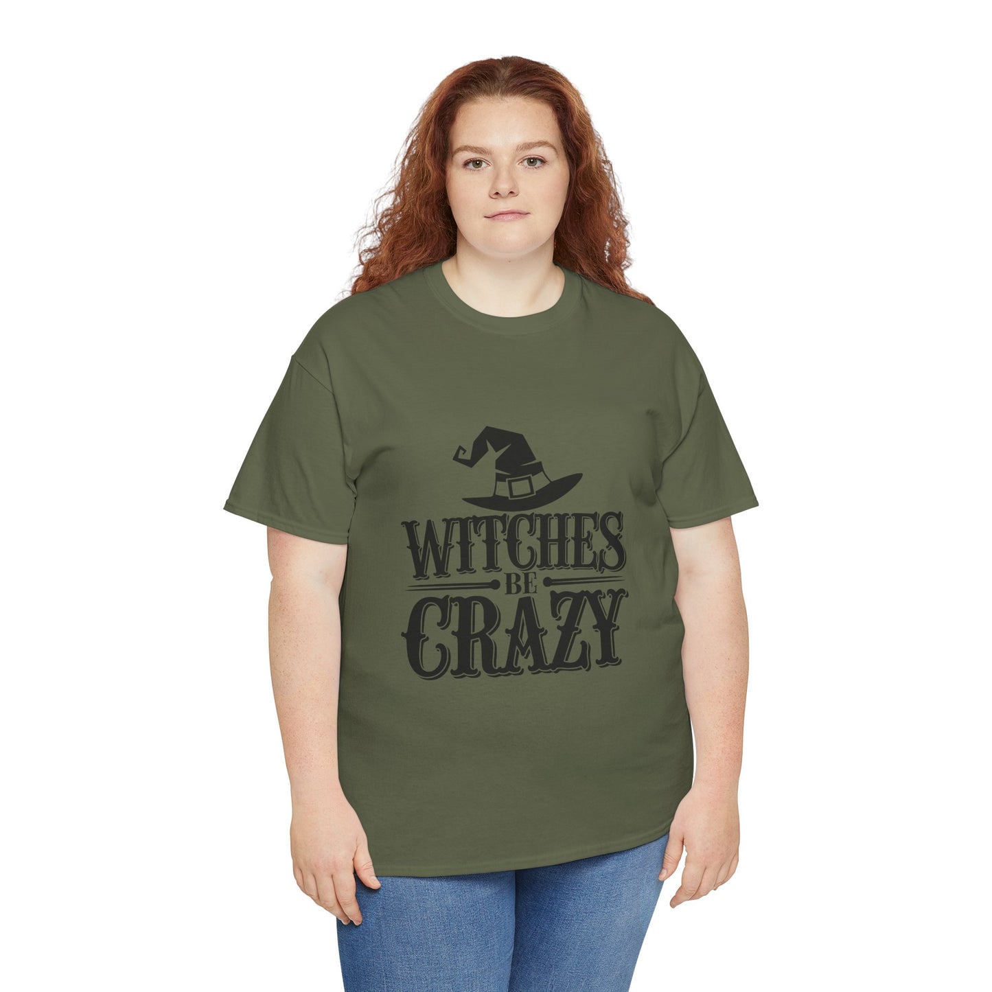Witches Be Crazy Tee, Unisex Cotton T-Shirt, Halloween Apparel, Witchy Gift, Spooky Season Shirt, Perfect for Fall Celebrations